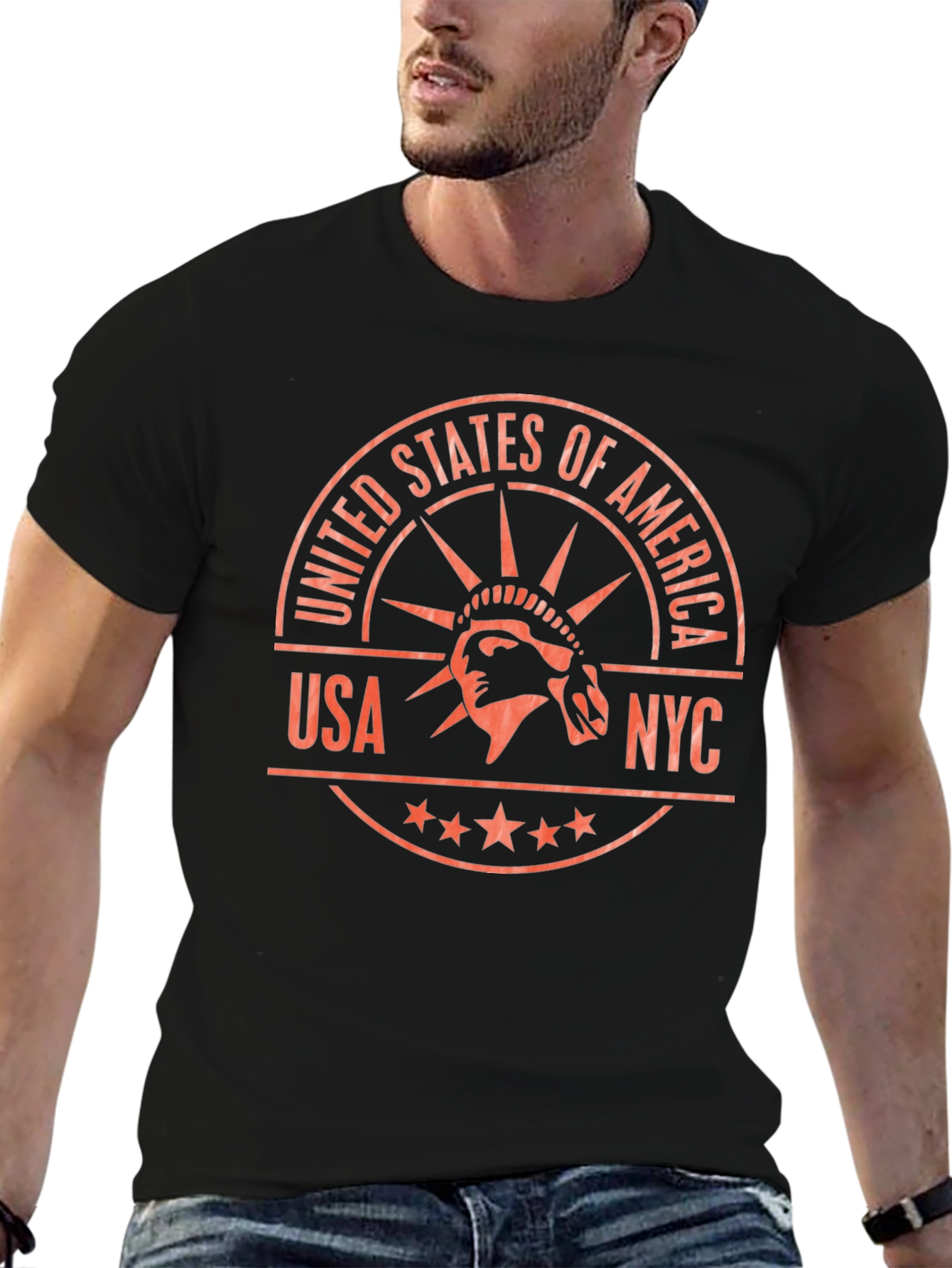 USA NYC Statue of Liberty Graphic T-Shirt