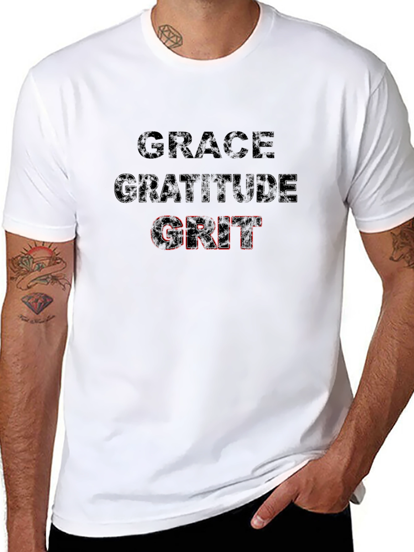 Grace Gratitude Grit Black T-Shirt