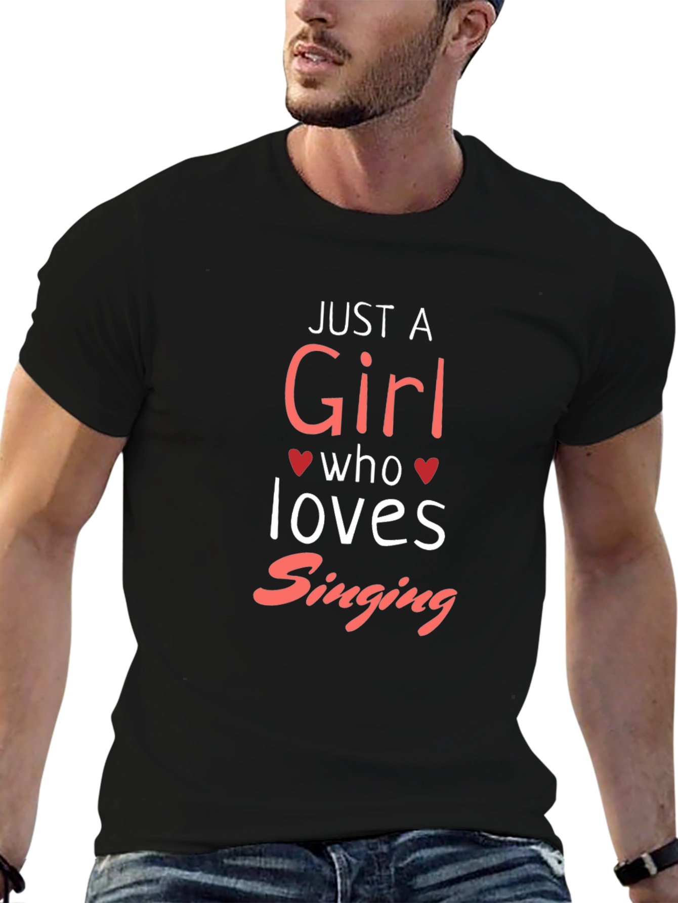 Just a Girl Who Loves Singing Black T-Shirt