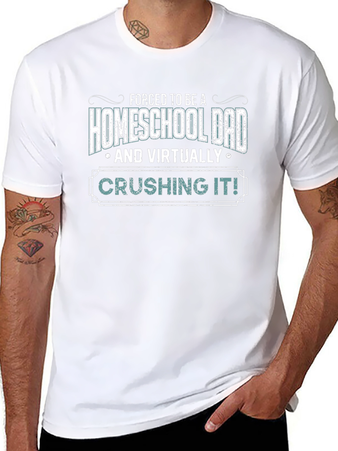 Homeschool Dad T-Shirt - Virtually Crushing It!