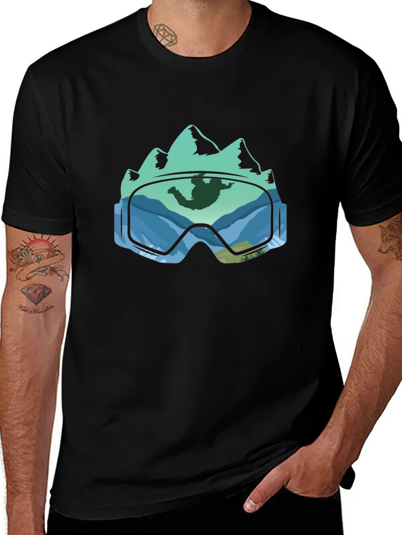 Mountain Goggles Skydiver T-Shirt - Adventure Ready