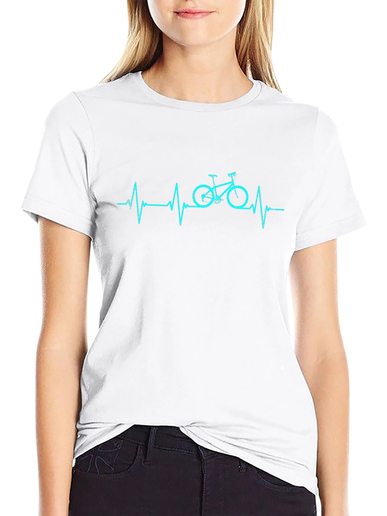 Heartbeat Bicycle Black T-Shirt