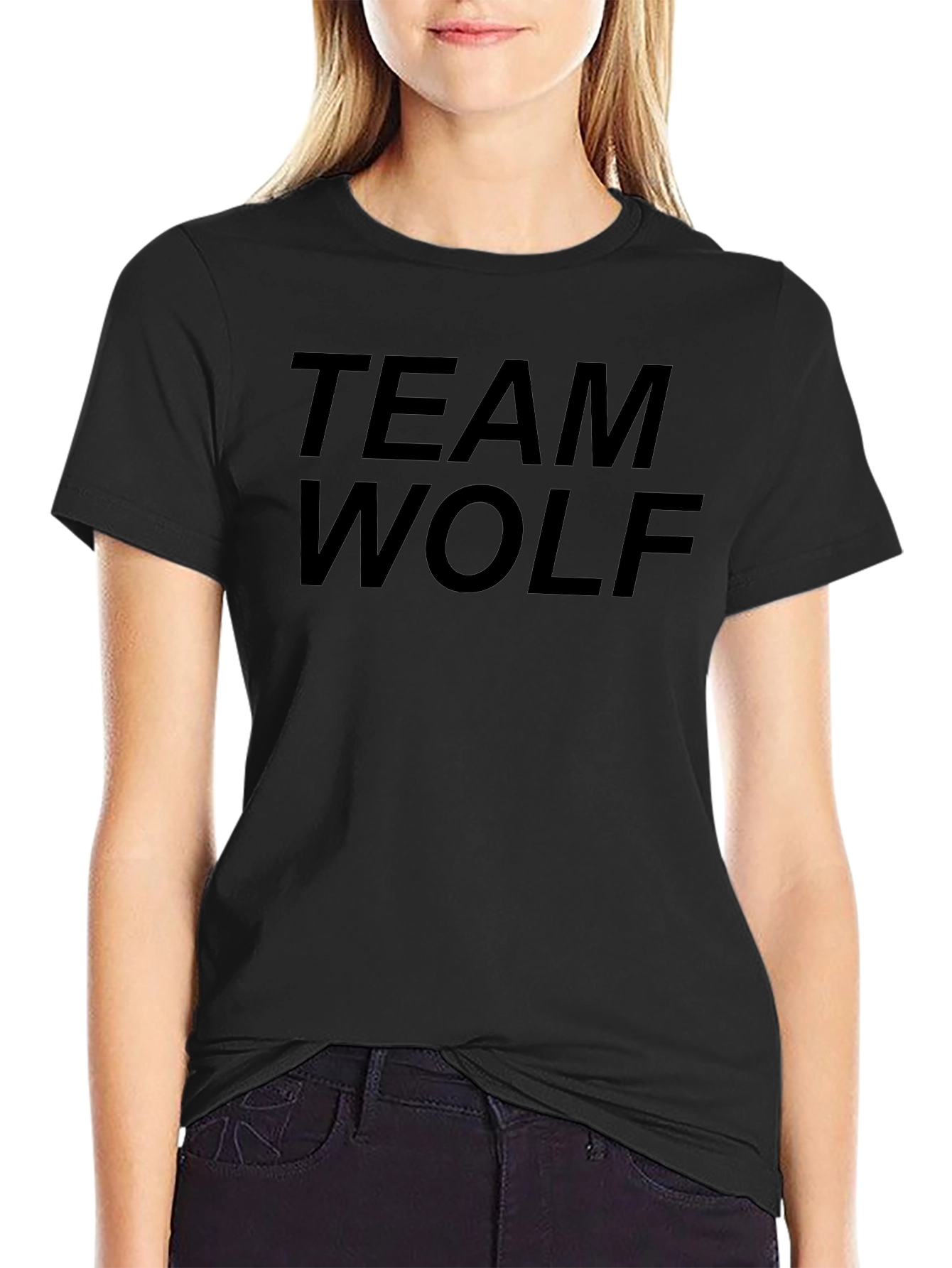 Team Wolf Black Graphic T-Shirt