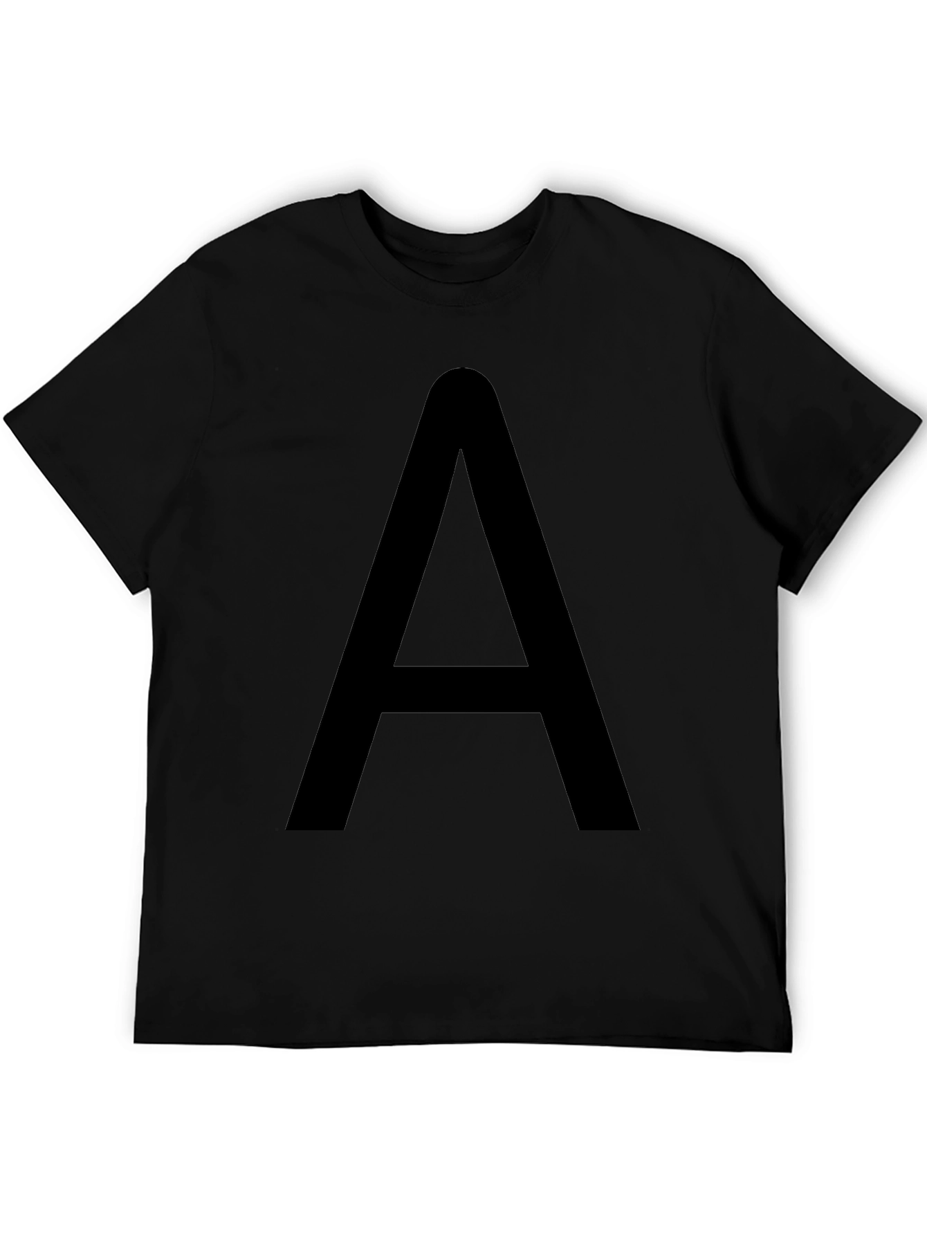 Bold Black T-Shirt with Letter A Graphic