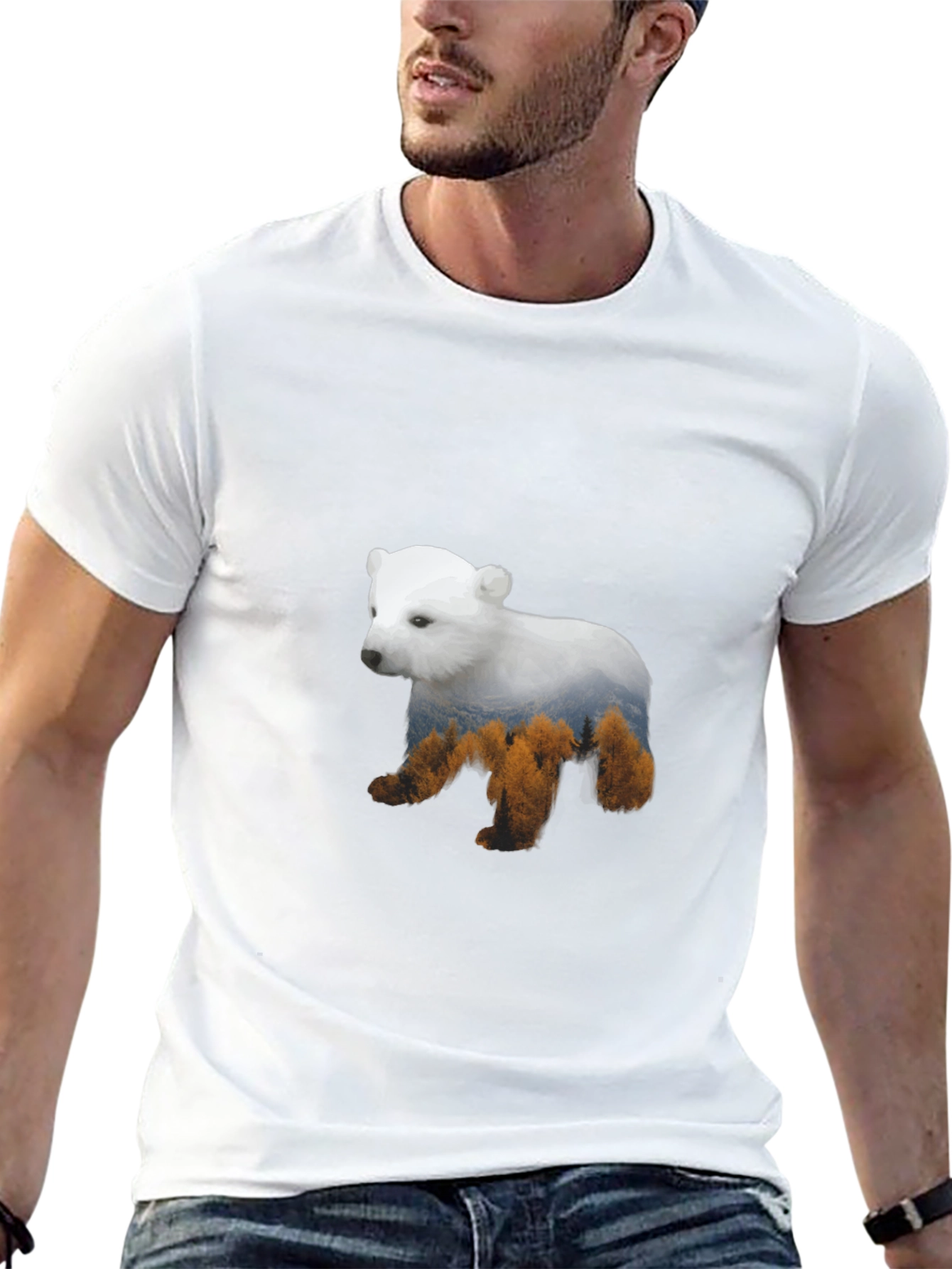 Bear Forest Graphic T-Shirt - Mens Black Tee