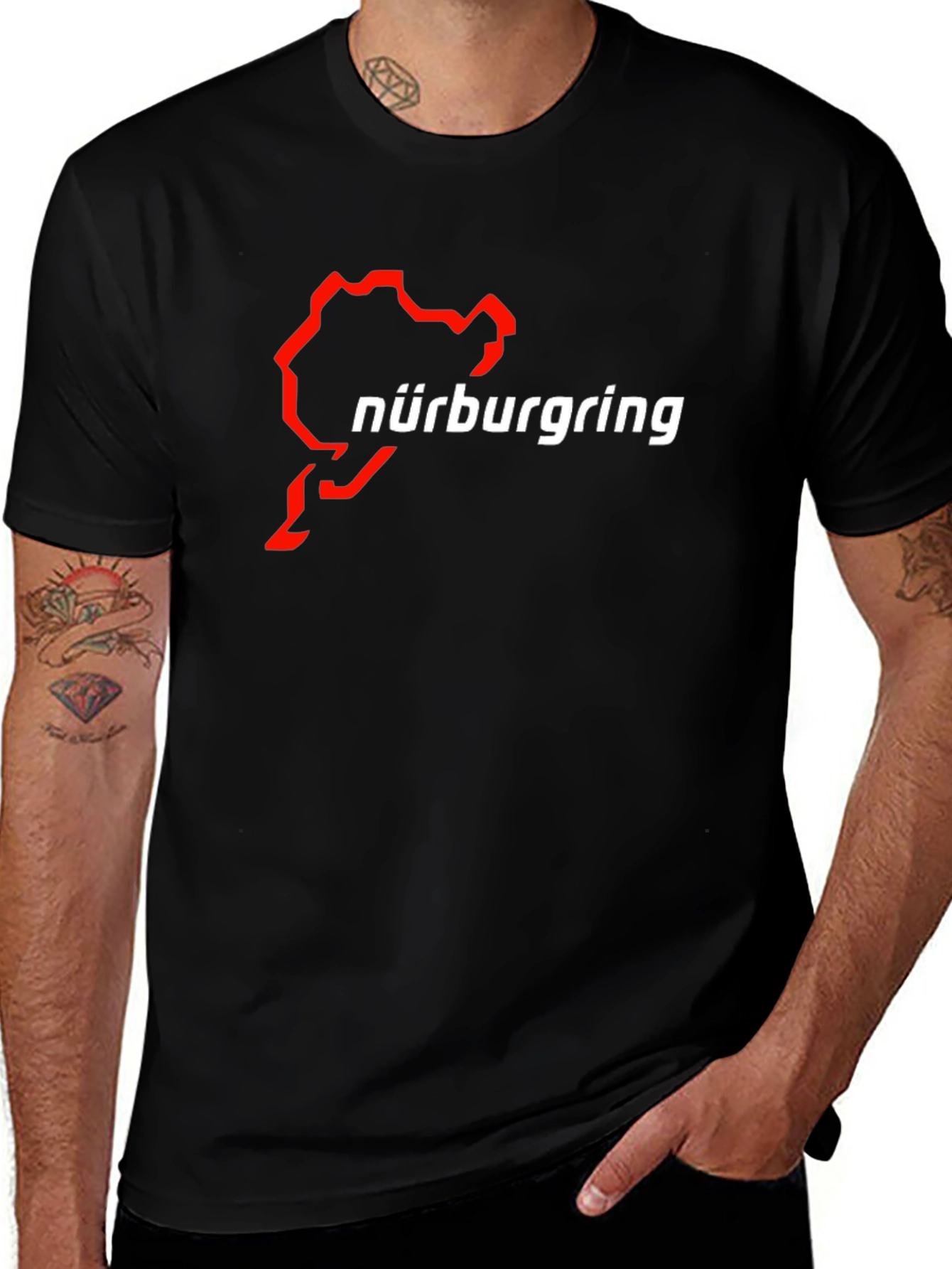 Nürburgring Race Track Black Graphic T-Shirt