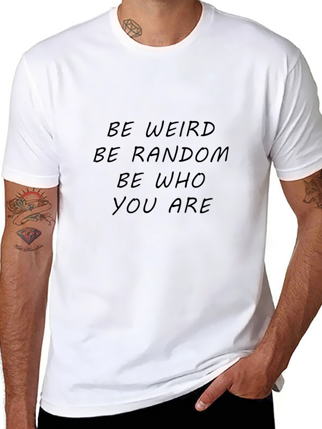 Be Weird Be Random Tee - Black Graphic T-Shirt