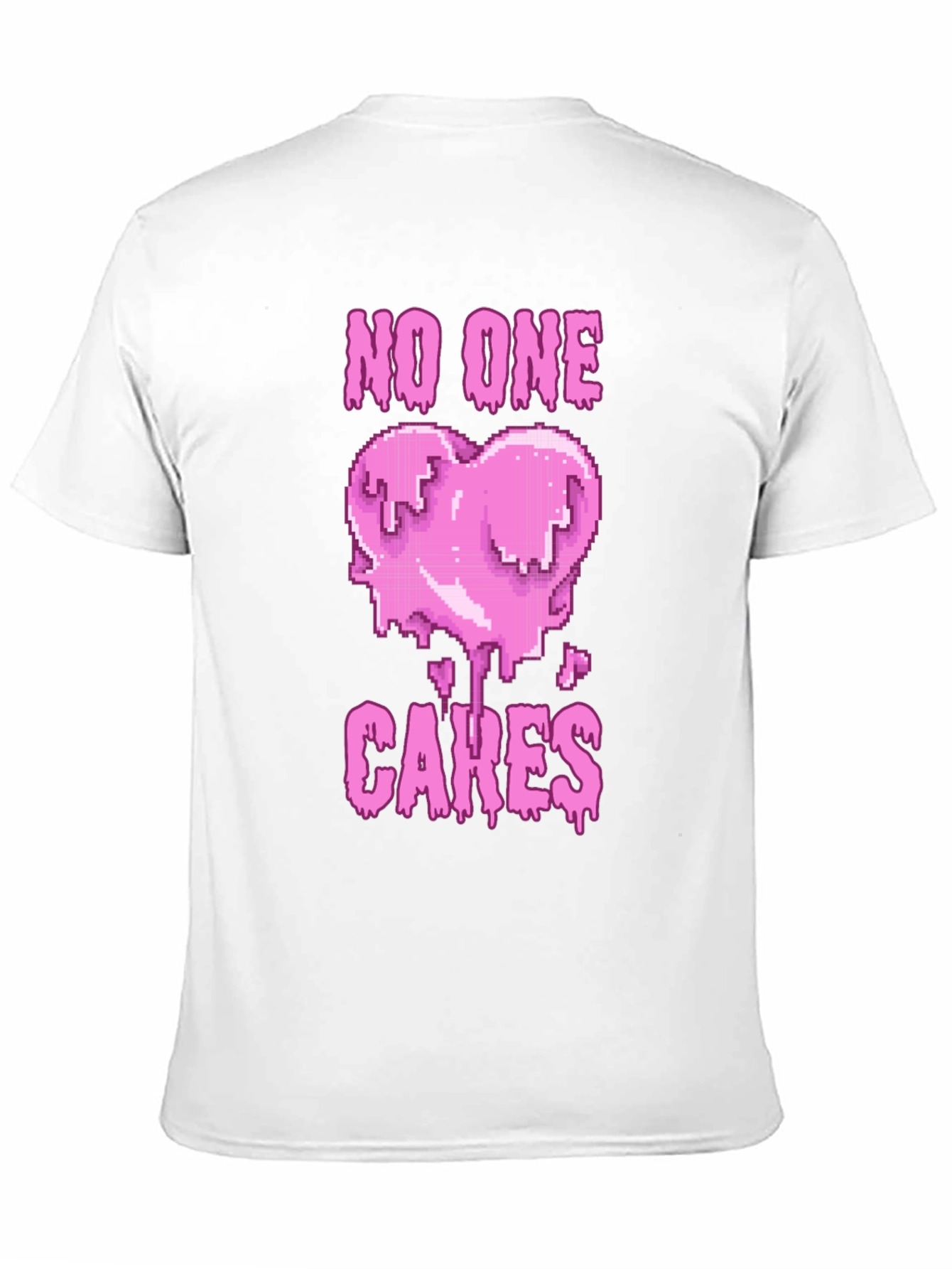 No One Cares Heart Pixel Graphic Tee - Black