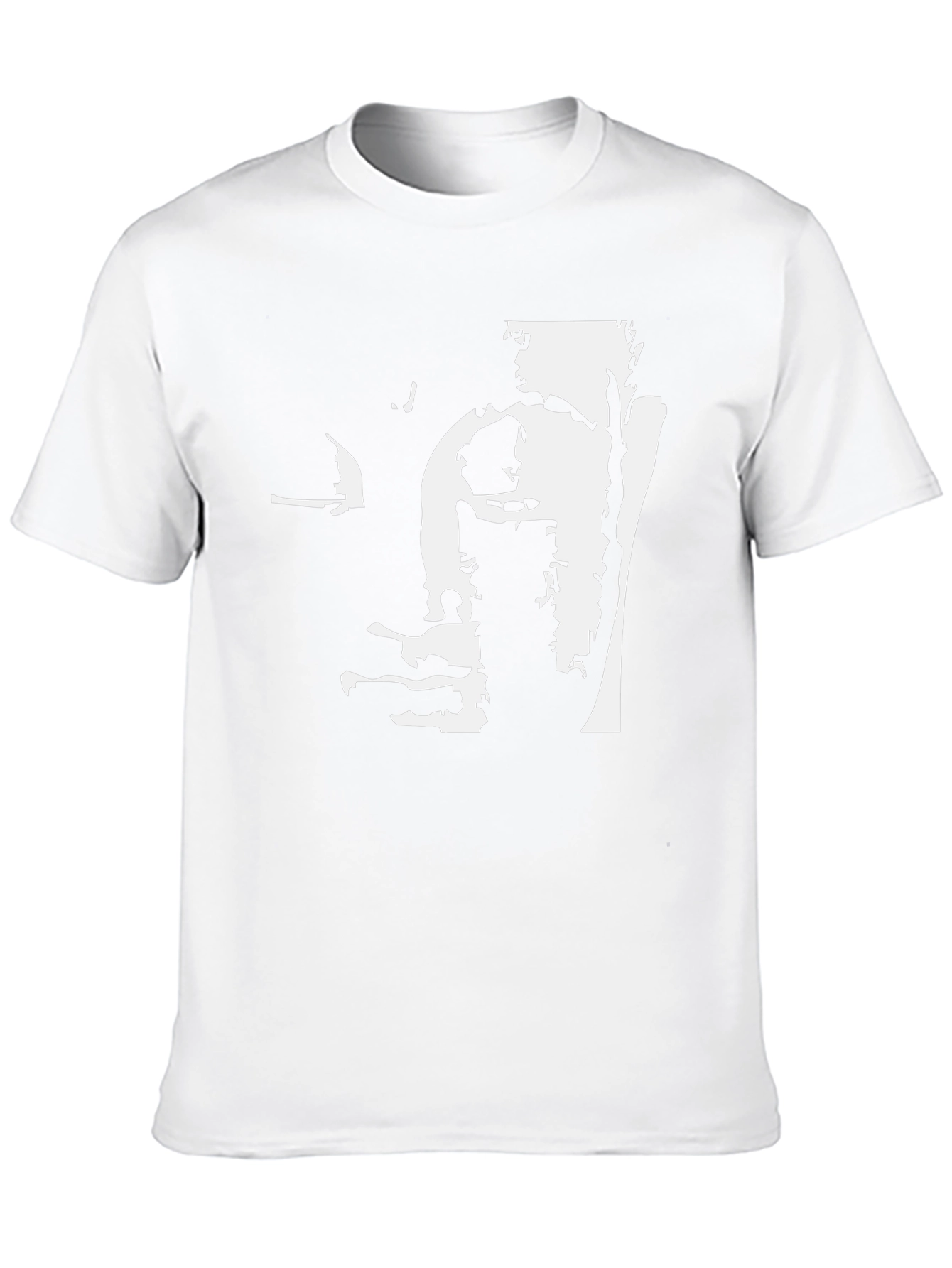 Black T-Shirt with Abstract Face Graphic