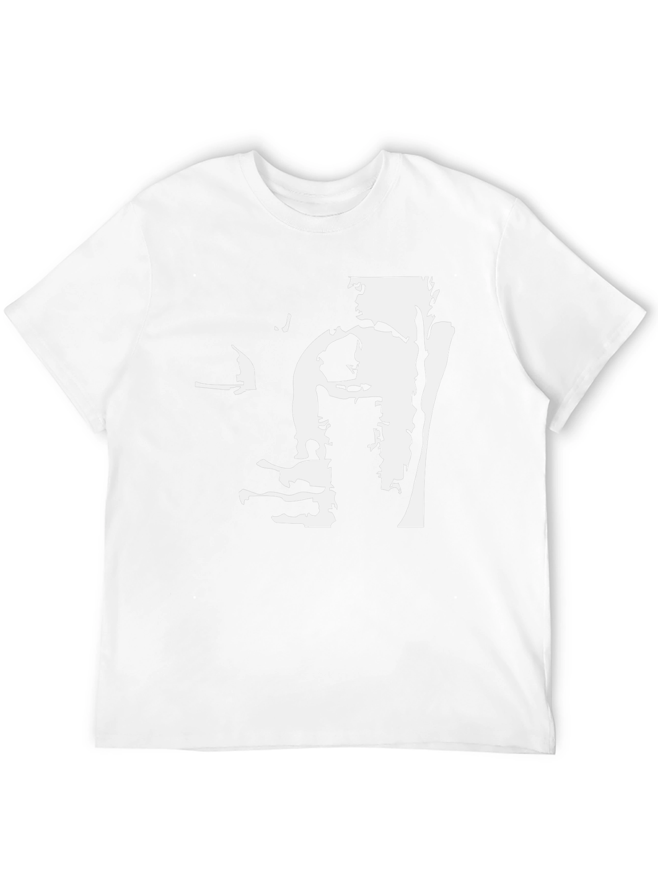 Black T-Shirt with Abstract Face Graphic
