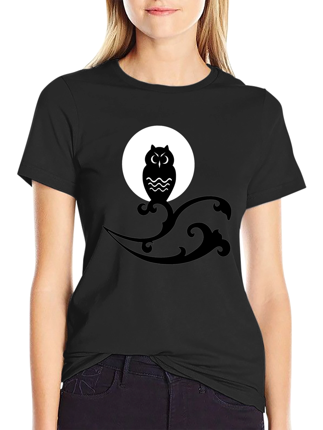 Owl Moon Graphic Tee - Mens Black T-Shirt