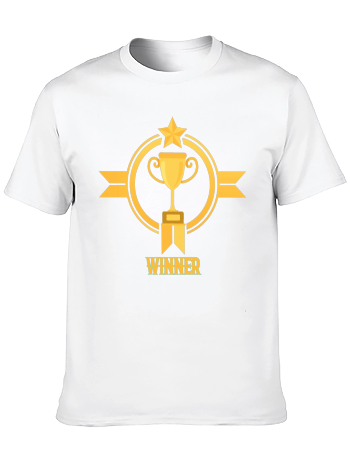 Winner Trophy Graphic Tee - Black Cotton T-Shirt