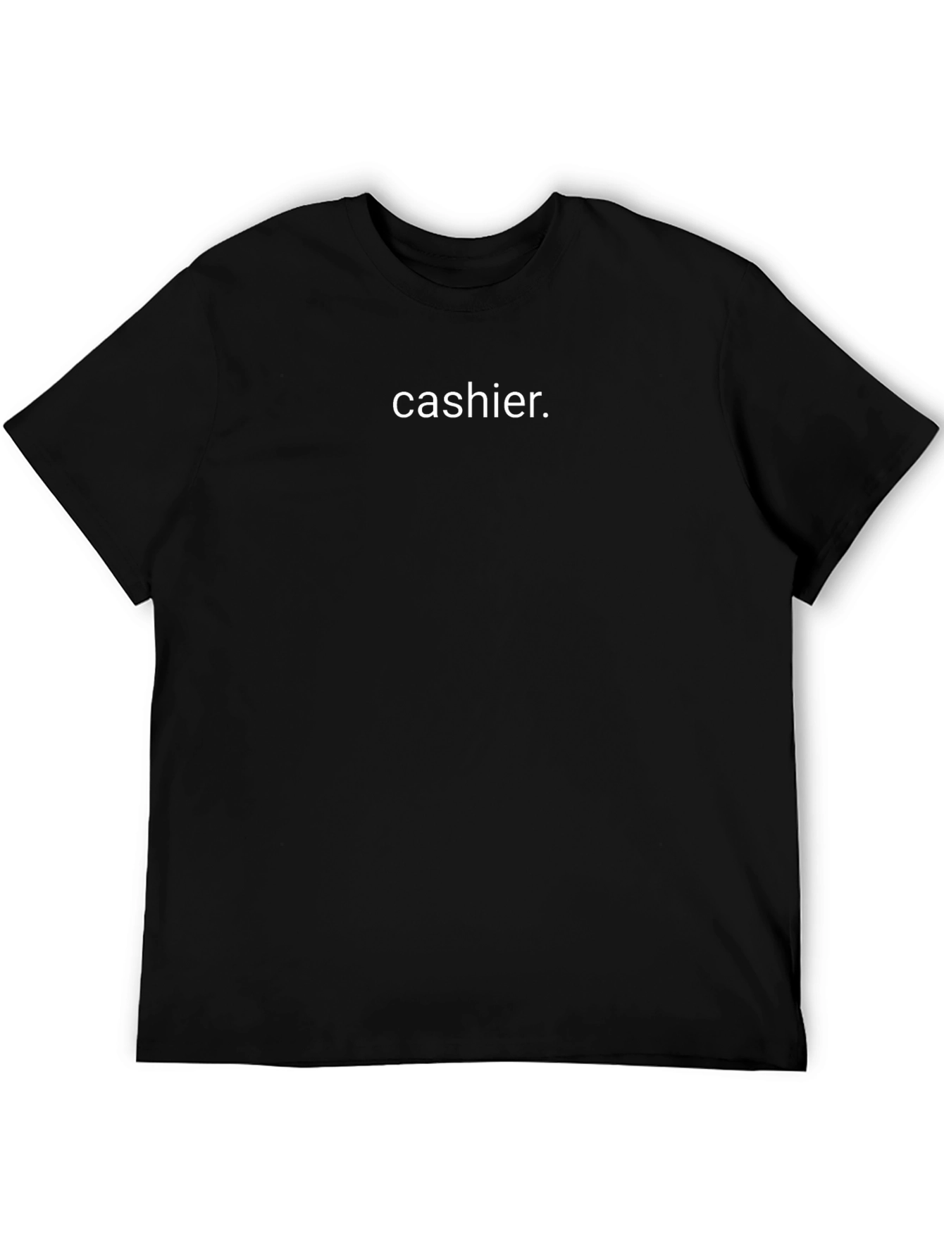 Cashier. Black Crew Neck T-Shirt