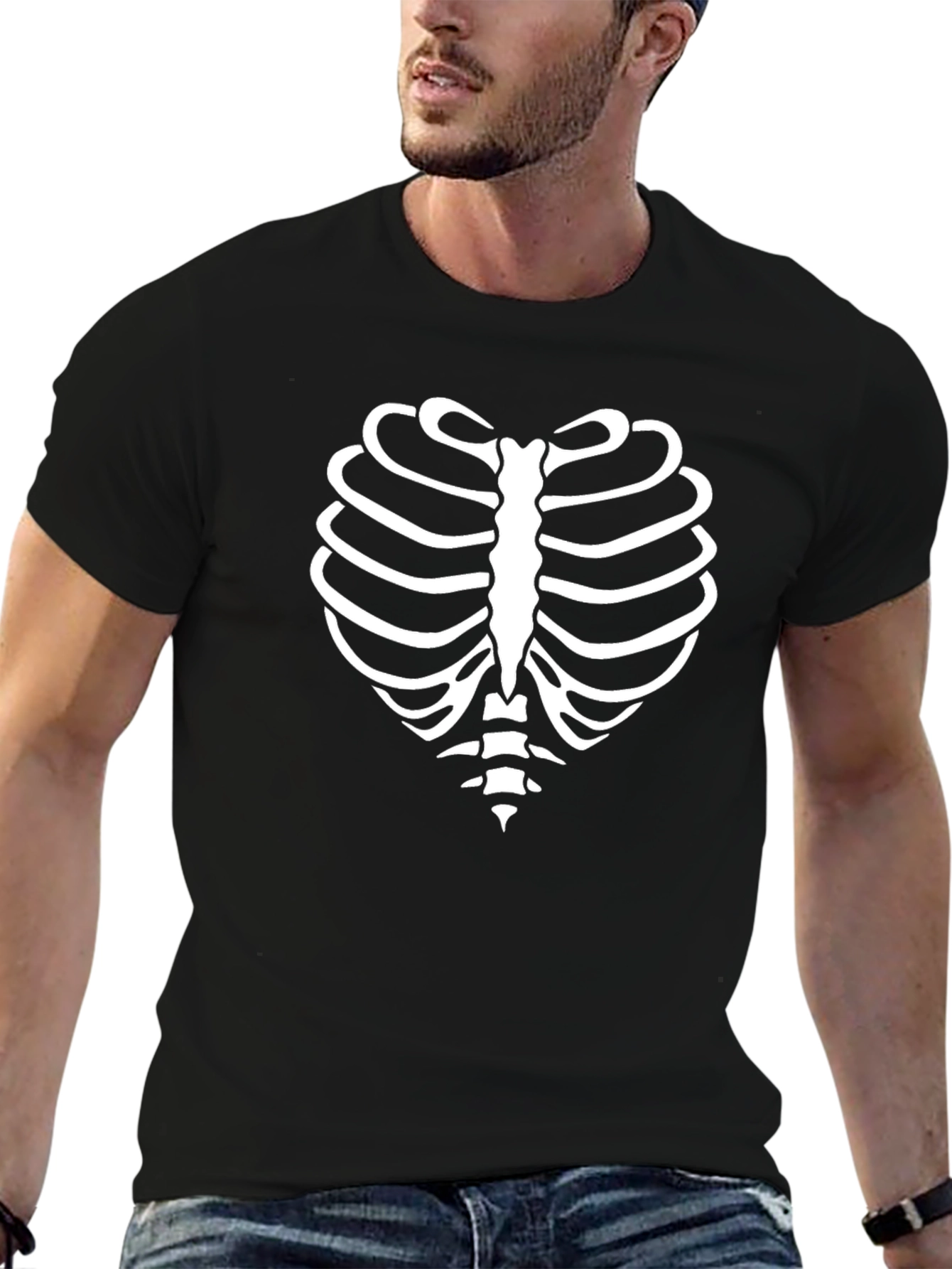 Rib Cage Heart T-Shirt - Spooky Halloween Tee