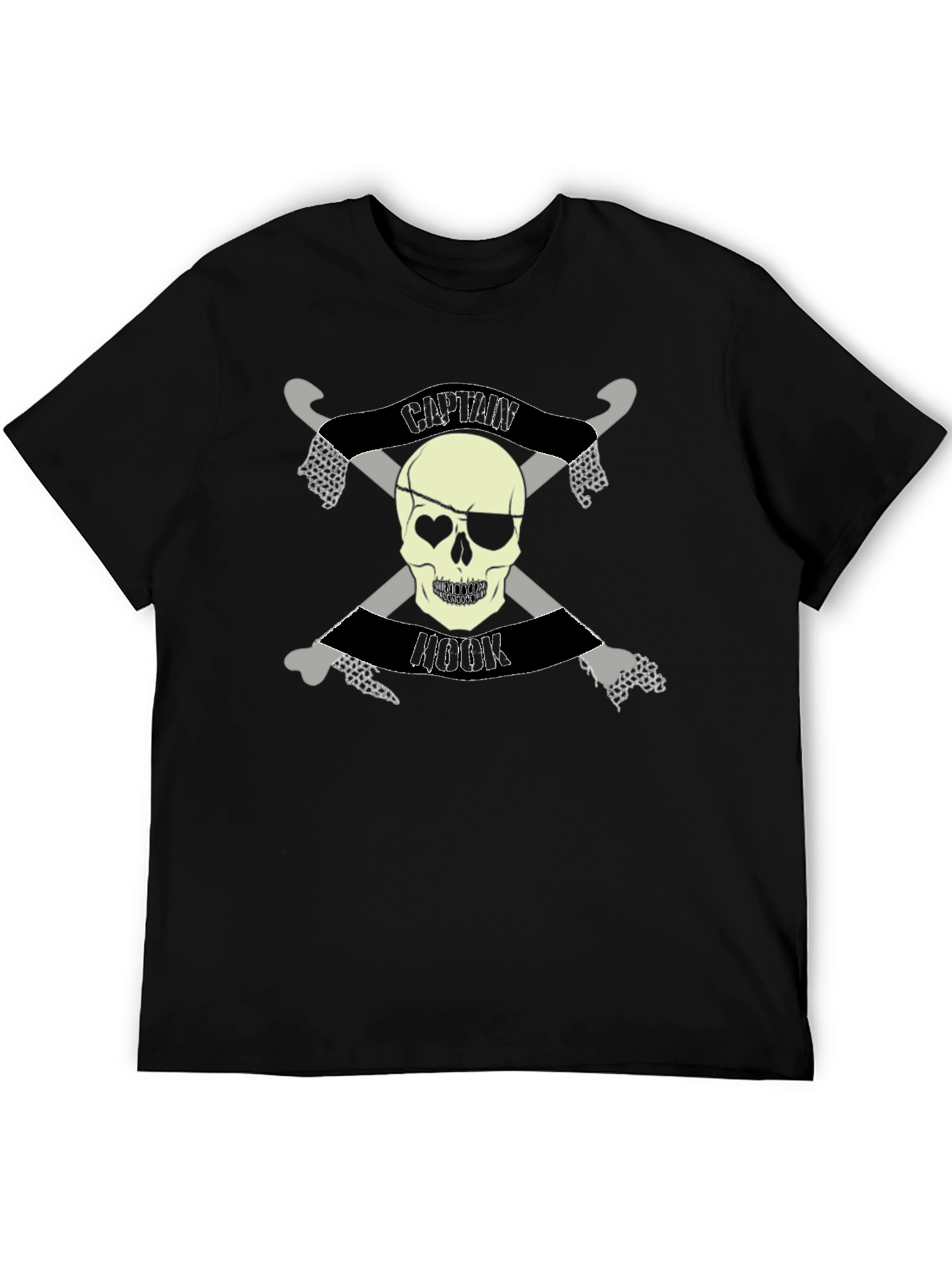 Captain Hook Skull Graphic T-Shirt - Pirate Style