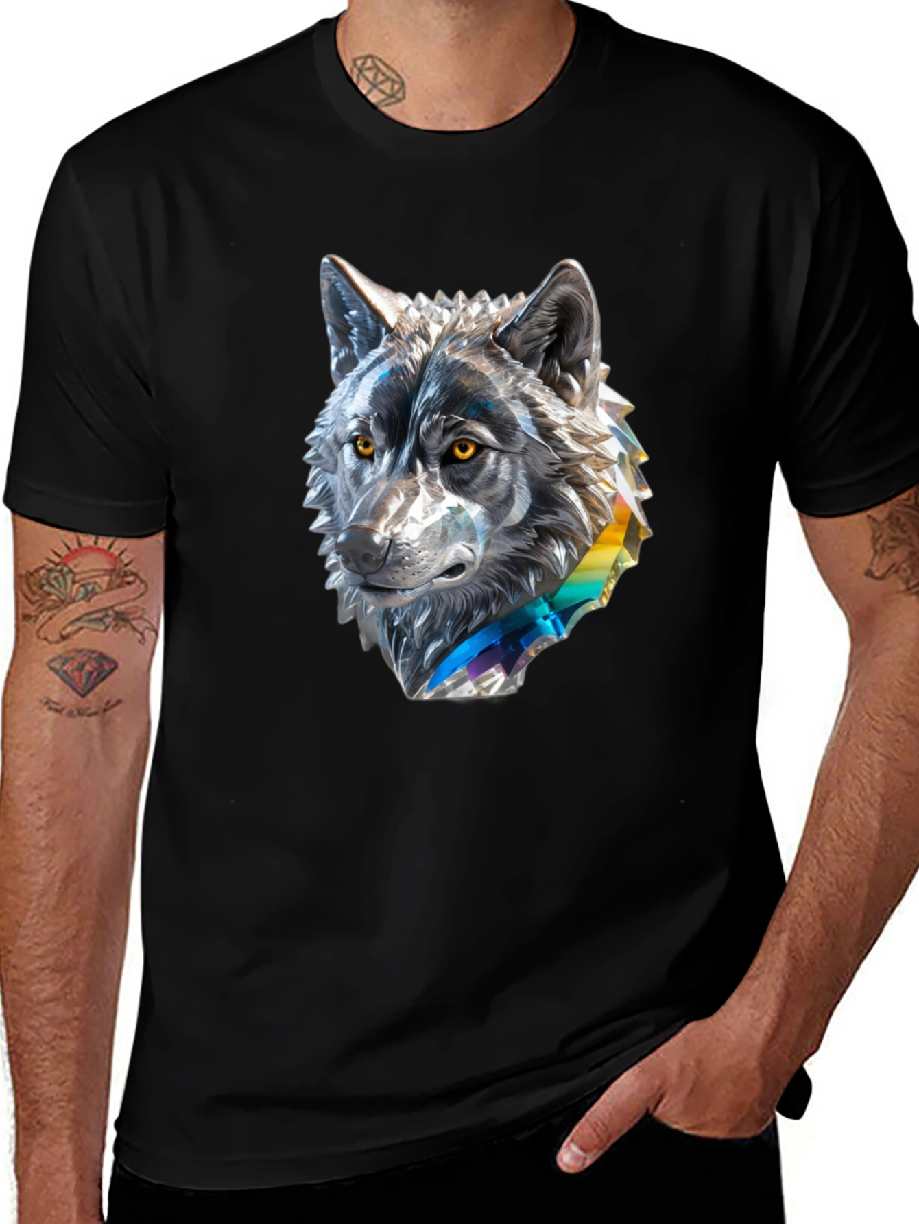Wolf Graphic Tee - Mens Black T-Shirt