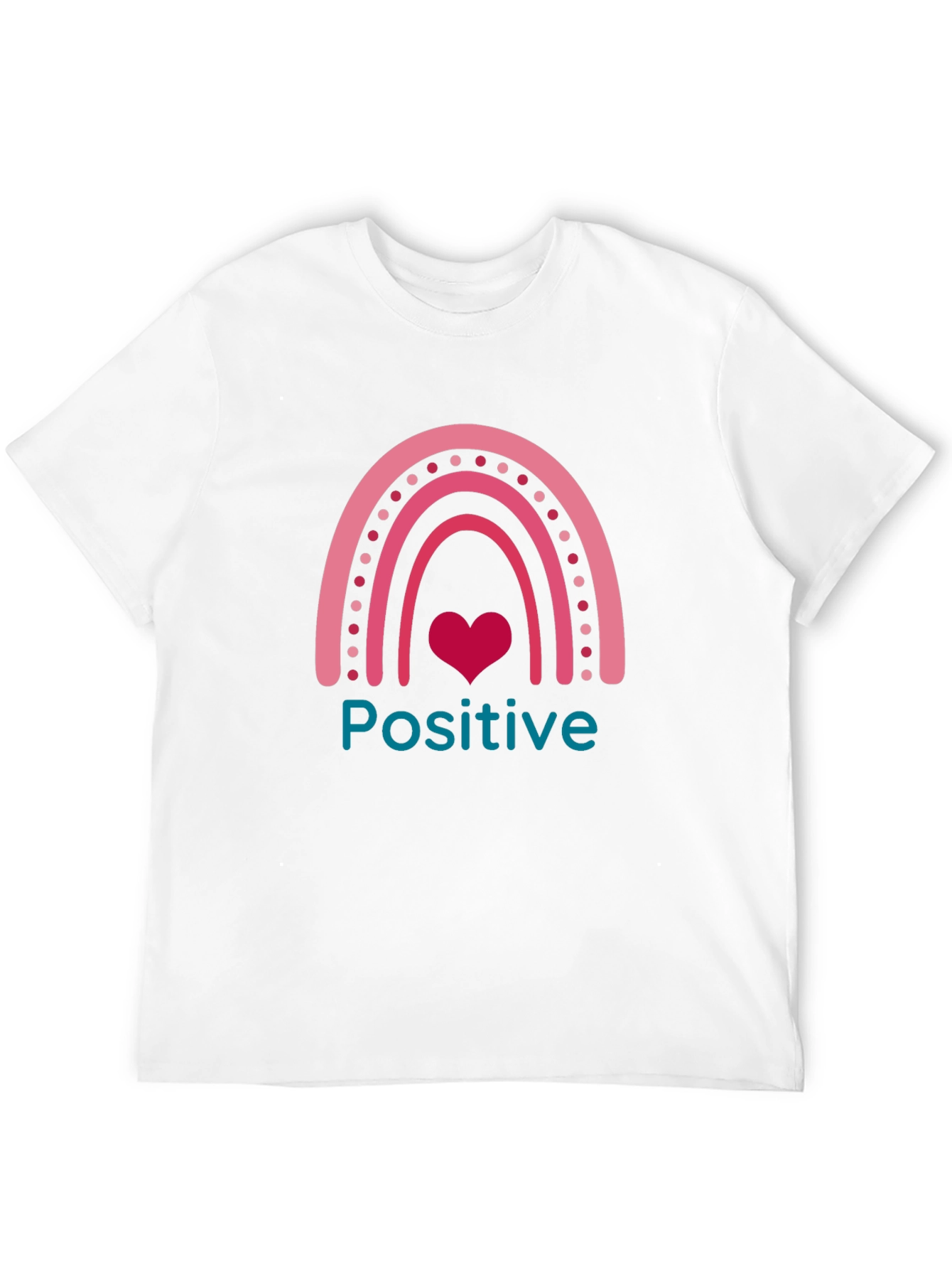 Positive Vibes Rainbow Heart Graphic Tee
