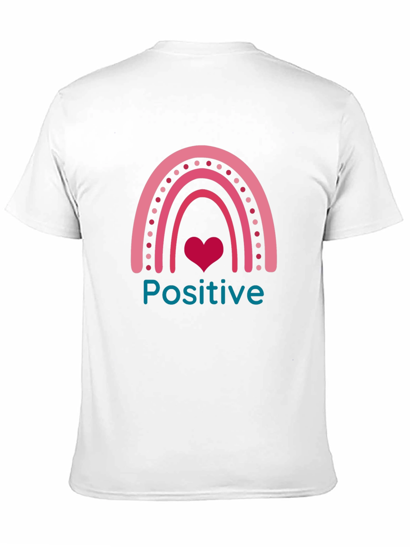 Positive Vibes Rainbow Heart Graphic Tee