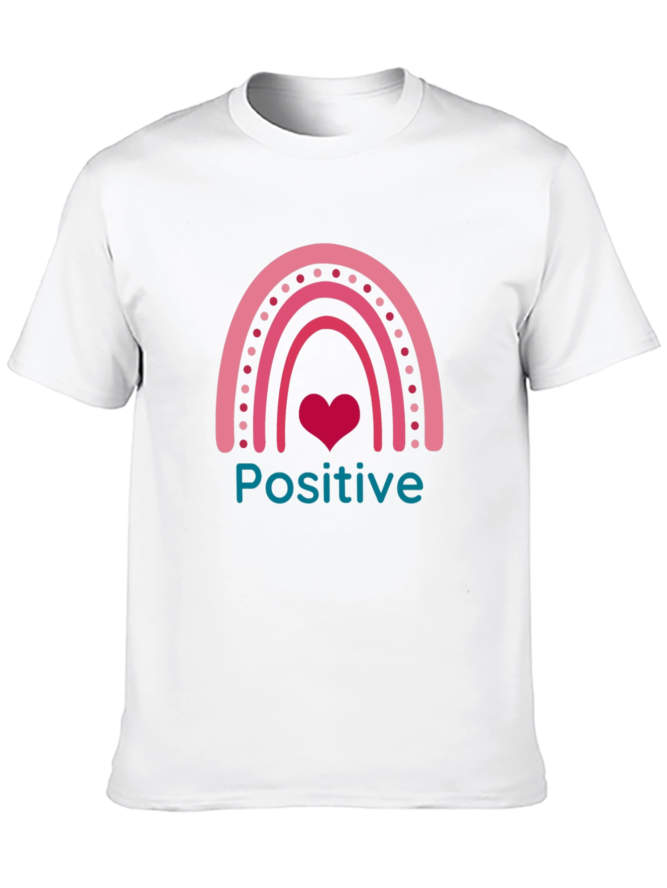 Positive Vibes Rainbow Heart Graphic Tee