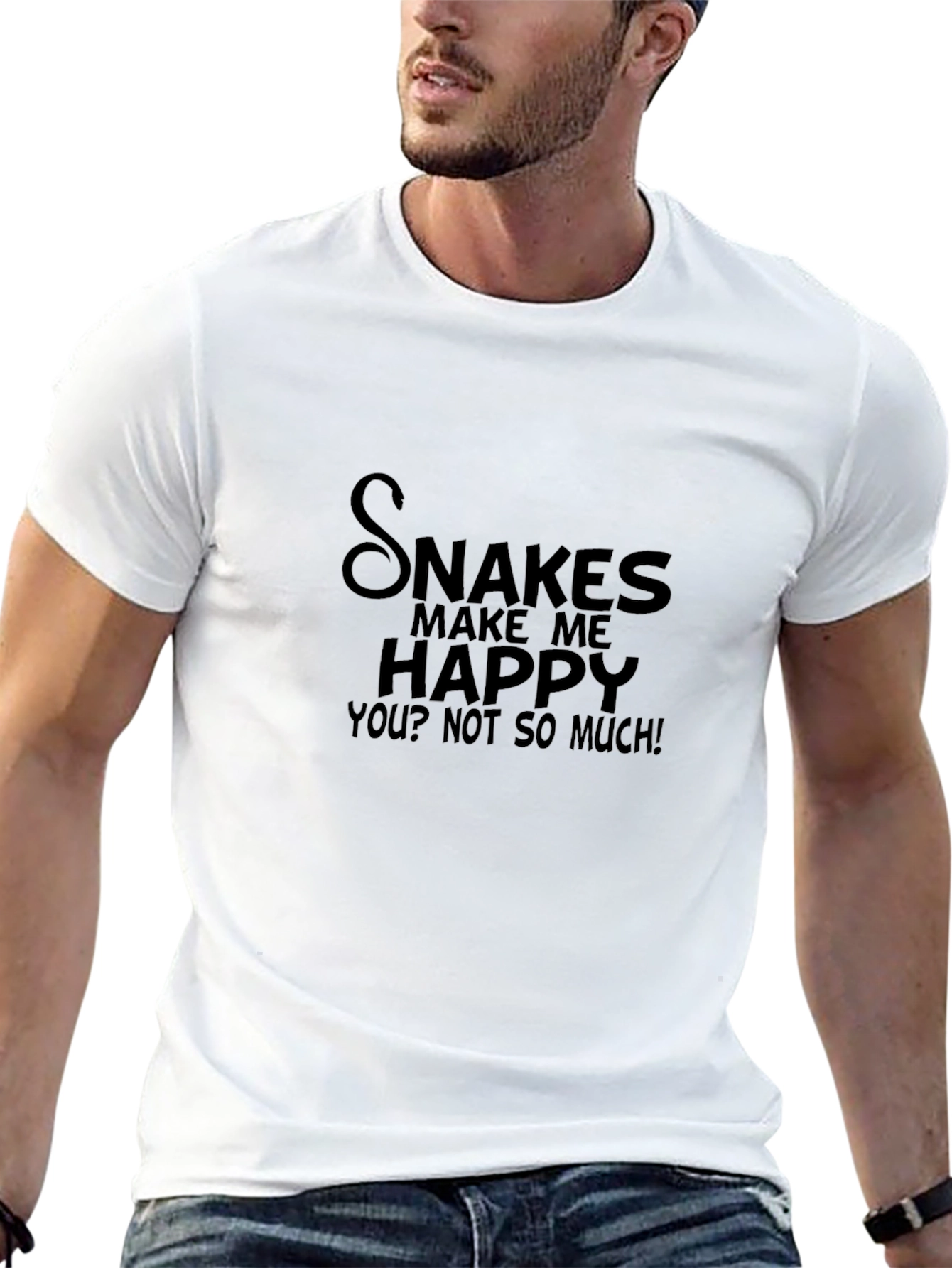 Snakes Make Me Happy Black Graphic Tee