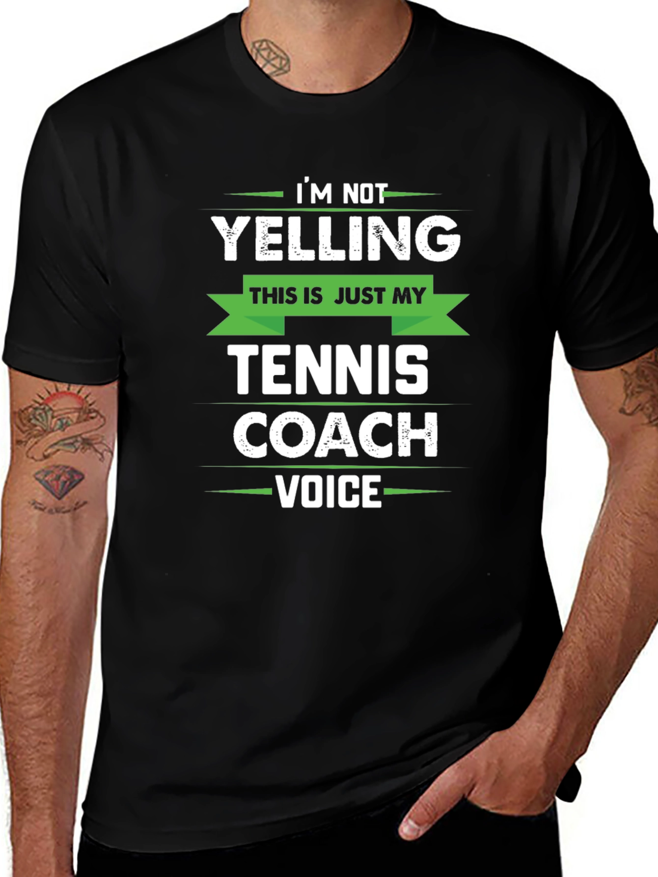 Funny Tennis Coach T-Shirt - Im Not Yelling!