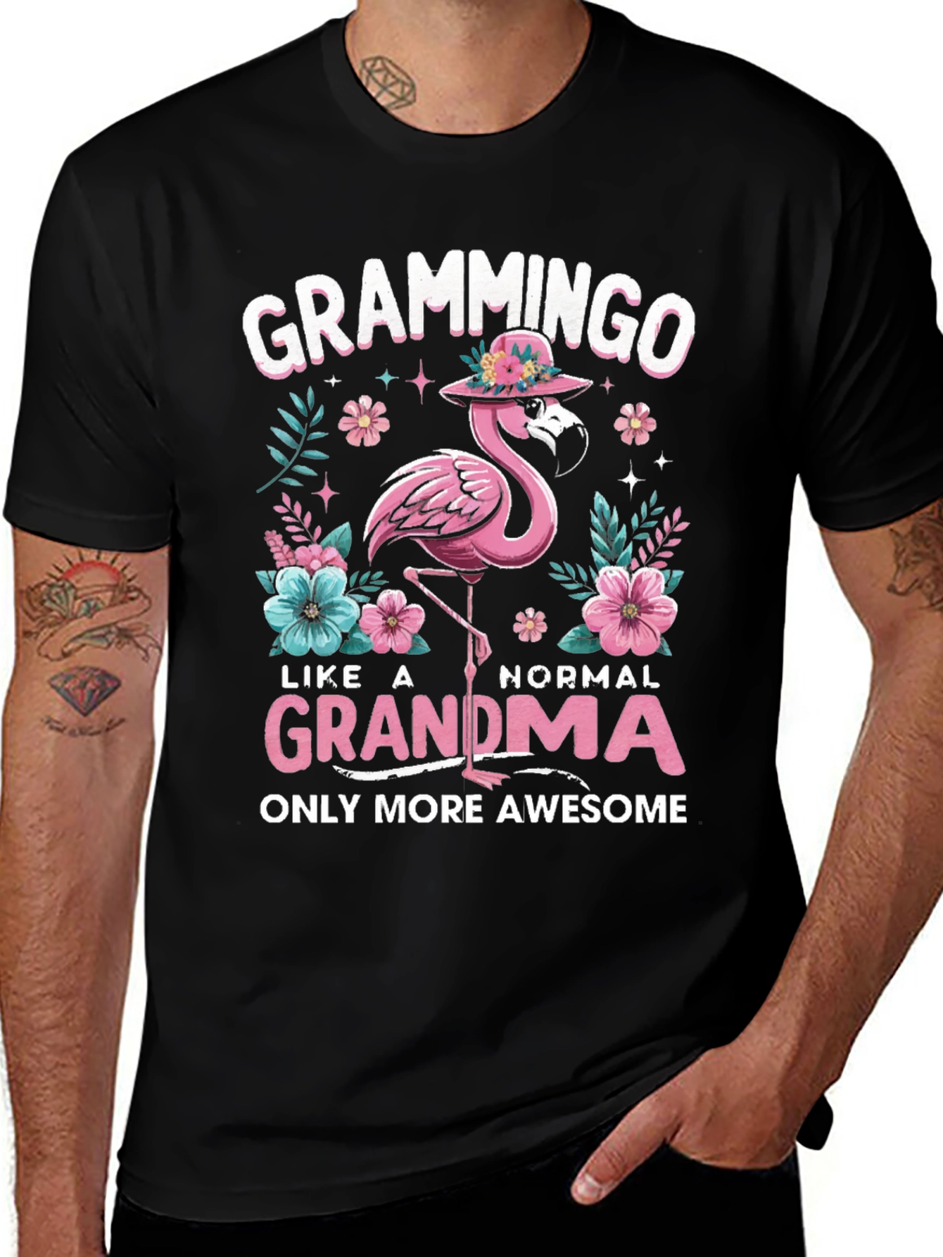 Grammingo Grandma T-Shirt - Flamingo Graphic Tee