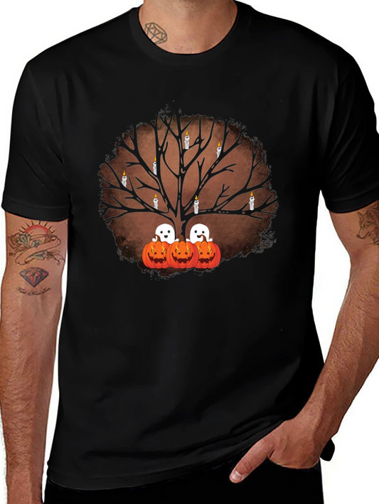 Halloween Tree Ghost Pumpkin T-Shirt
