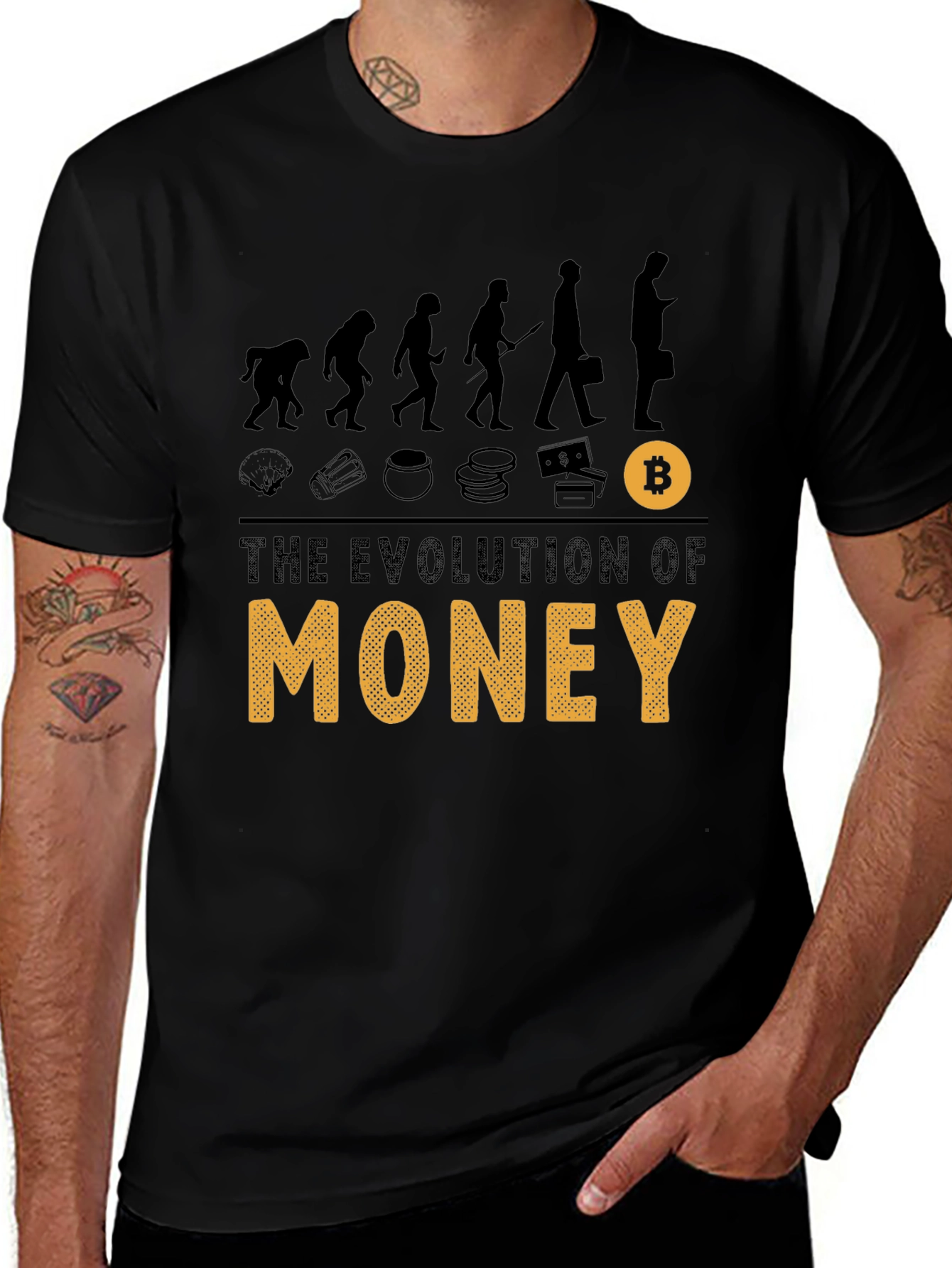 Evolution of Money Bitcoin Graphic Tee