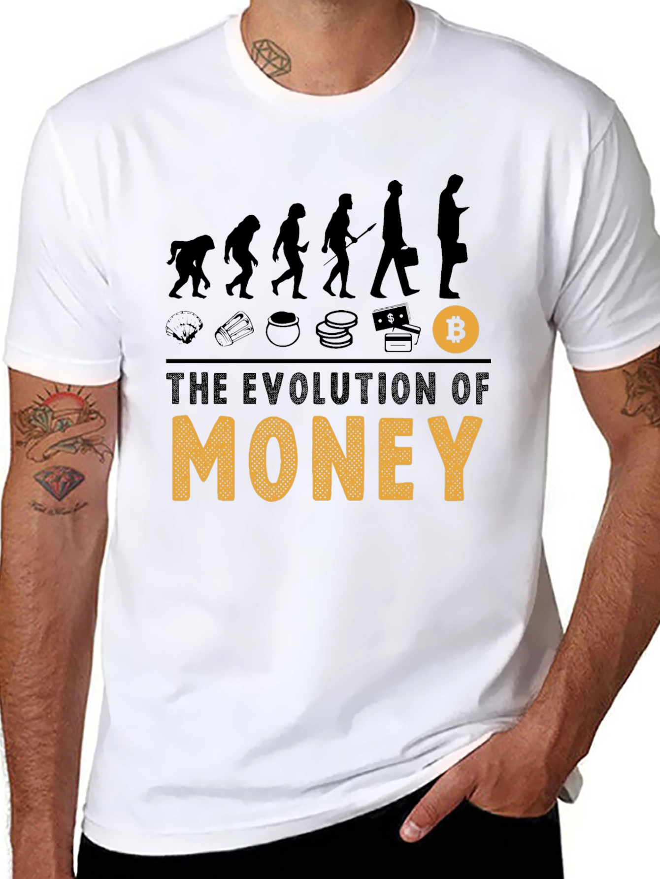 Evolution of Money Bitcoin Graphic Tee