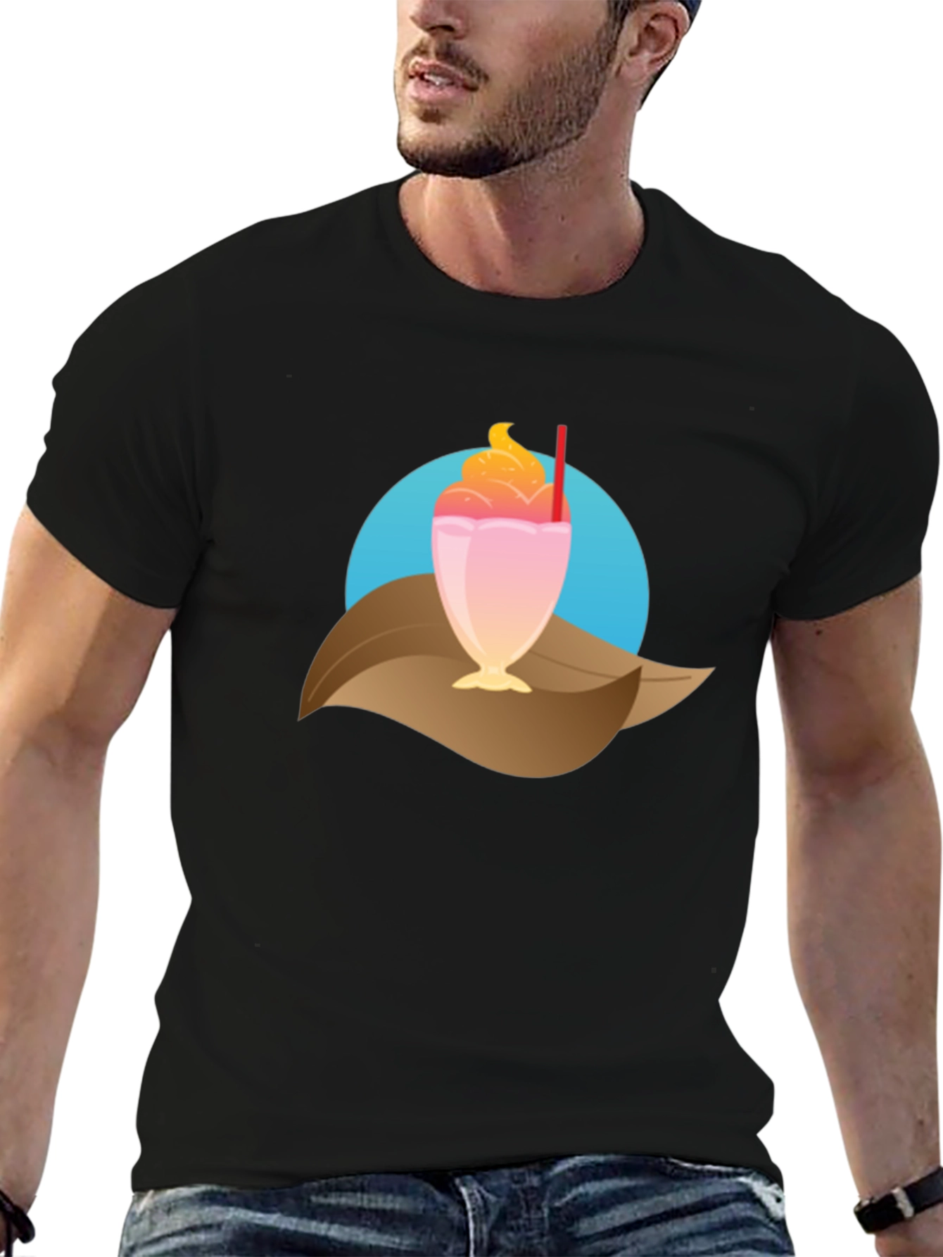 Tropical Milkshake Graphic Tee - Casual Summer Style
