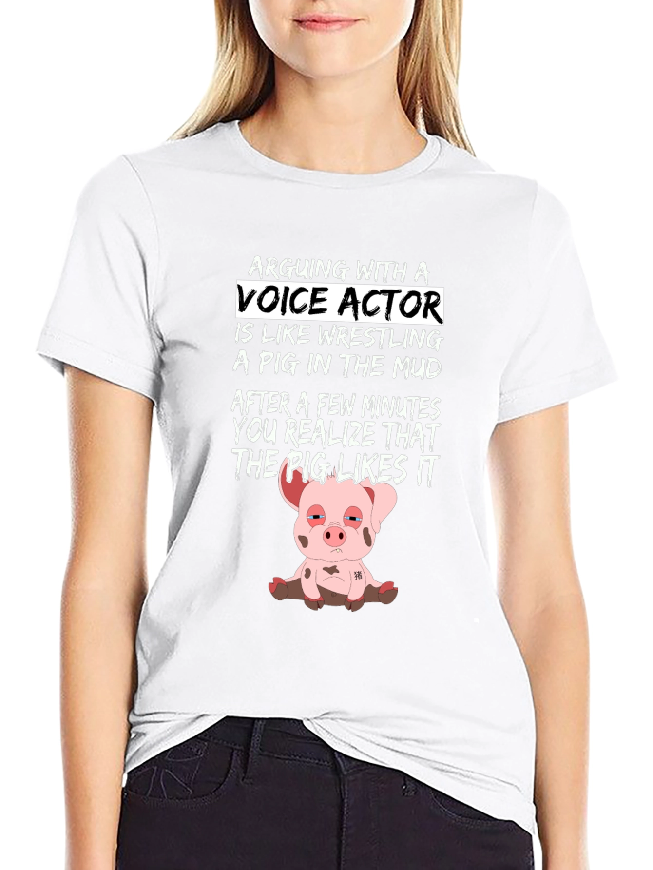 Voice Actor Pig T-Shirt - Funny Unisex Tee