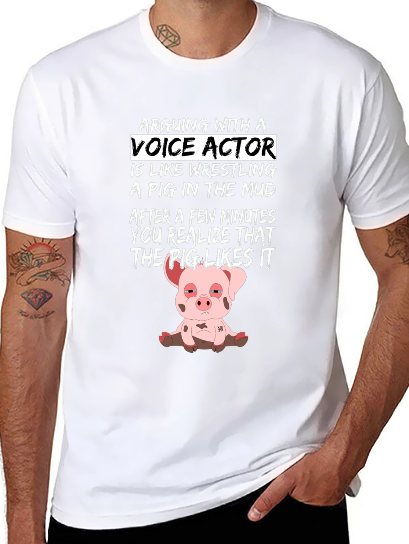 Voice Actor Pig T-Shirt - Funny Unisex Tee