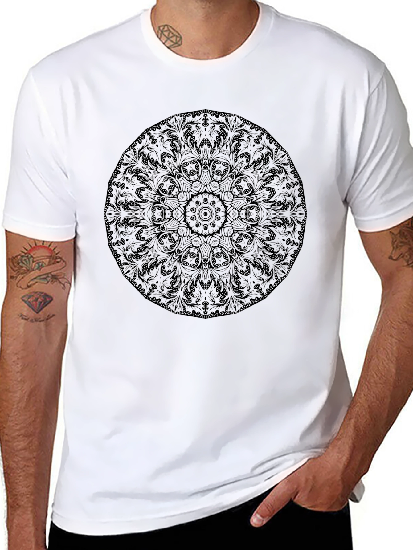 Black Mandala Graphic T-Shirt - Stylish & Unique