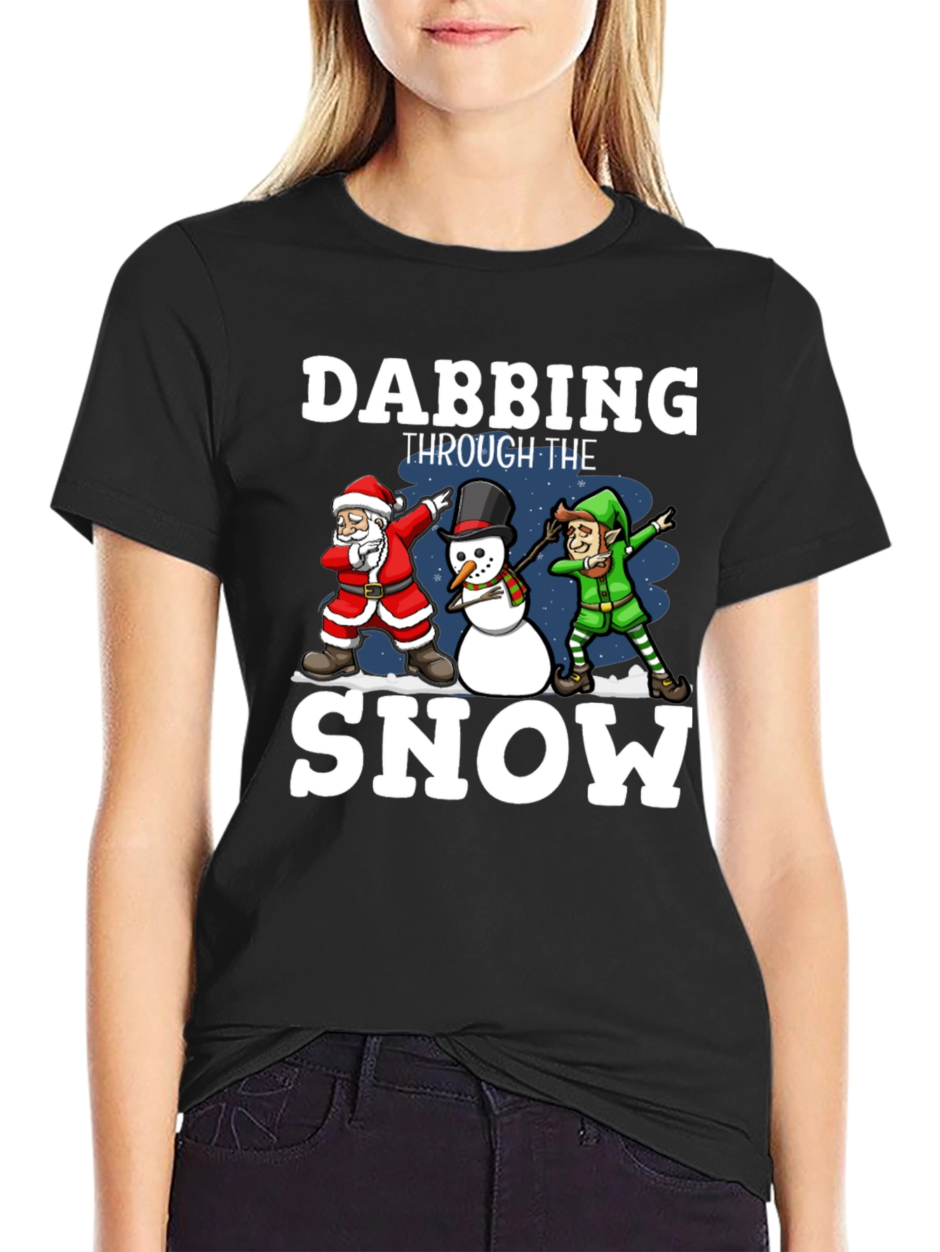 Dabbing Through the Snow Christmas T-Shirt