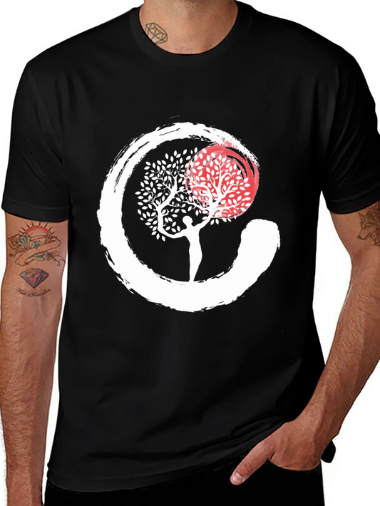 Zen Circle Tree T-Shirt - Spiritual Graphic Tee