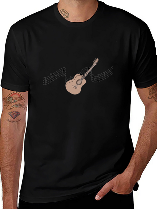 Guitar Graphic Black T-Shirt - Music Lover Tee