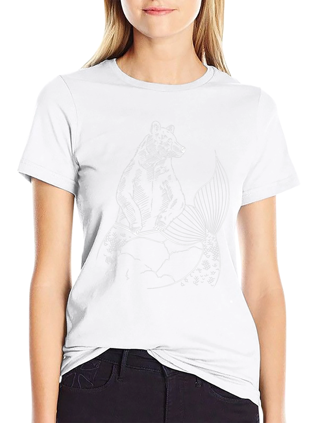 Bearmaid Funny Graphic T-Shirt - Black
