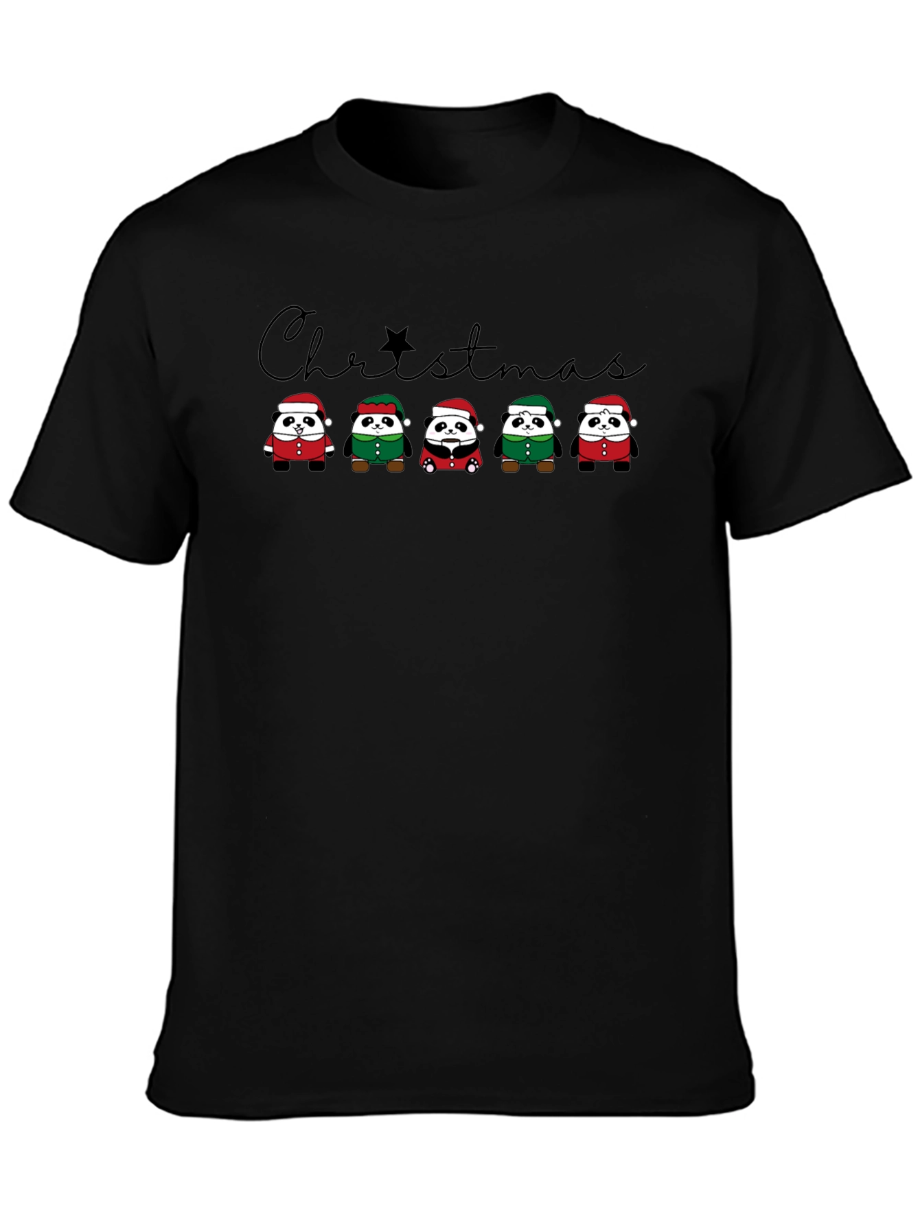 Christmas Panda T-Shirt Cute Holiday Apparel