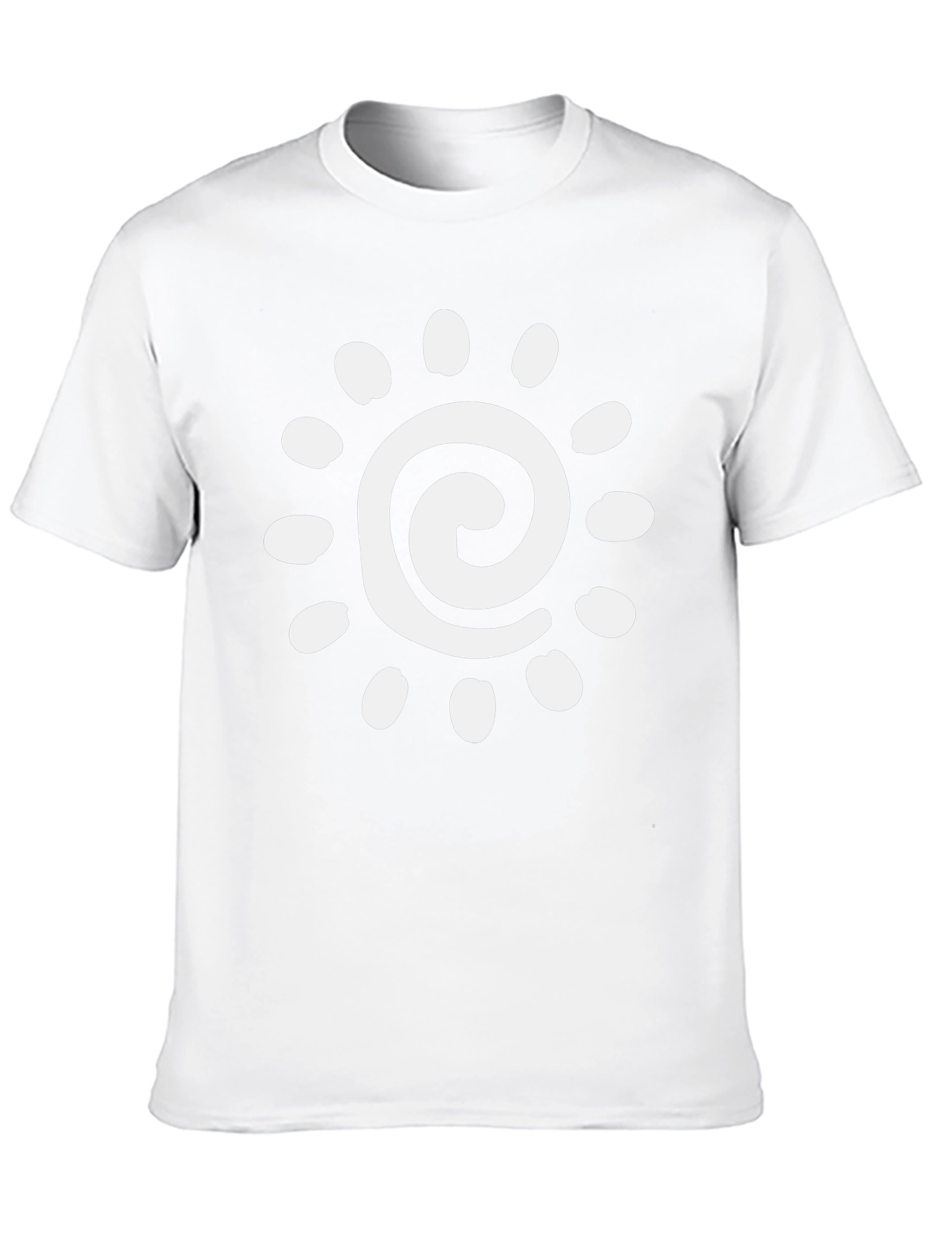 Spiral Sun Graphic Tee - Black Cotton Casual Shirt