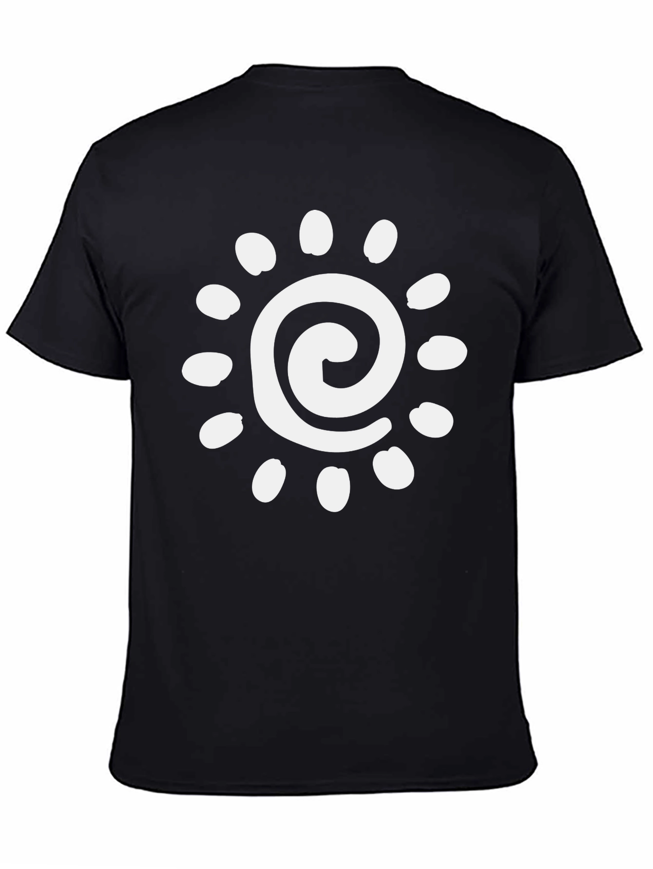 Spiral Sun Graphic Tee - Black Cotton Casual Shirt