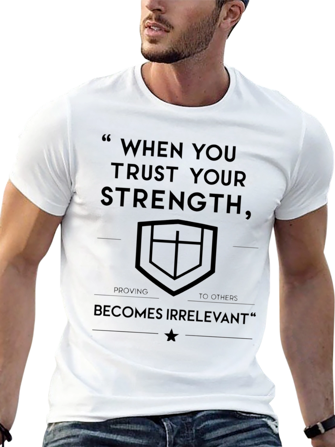 Motivational Black T-Shirt - Trust Your Strength