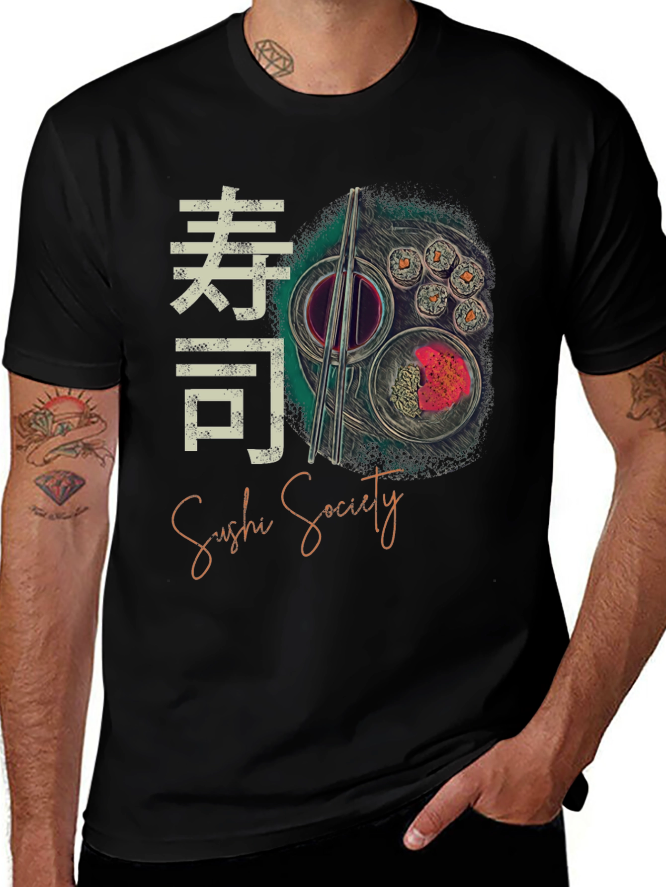 Sushi Society Graphic Tee - Trendy Foodie Shirt