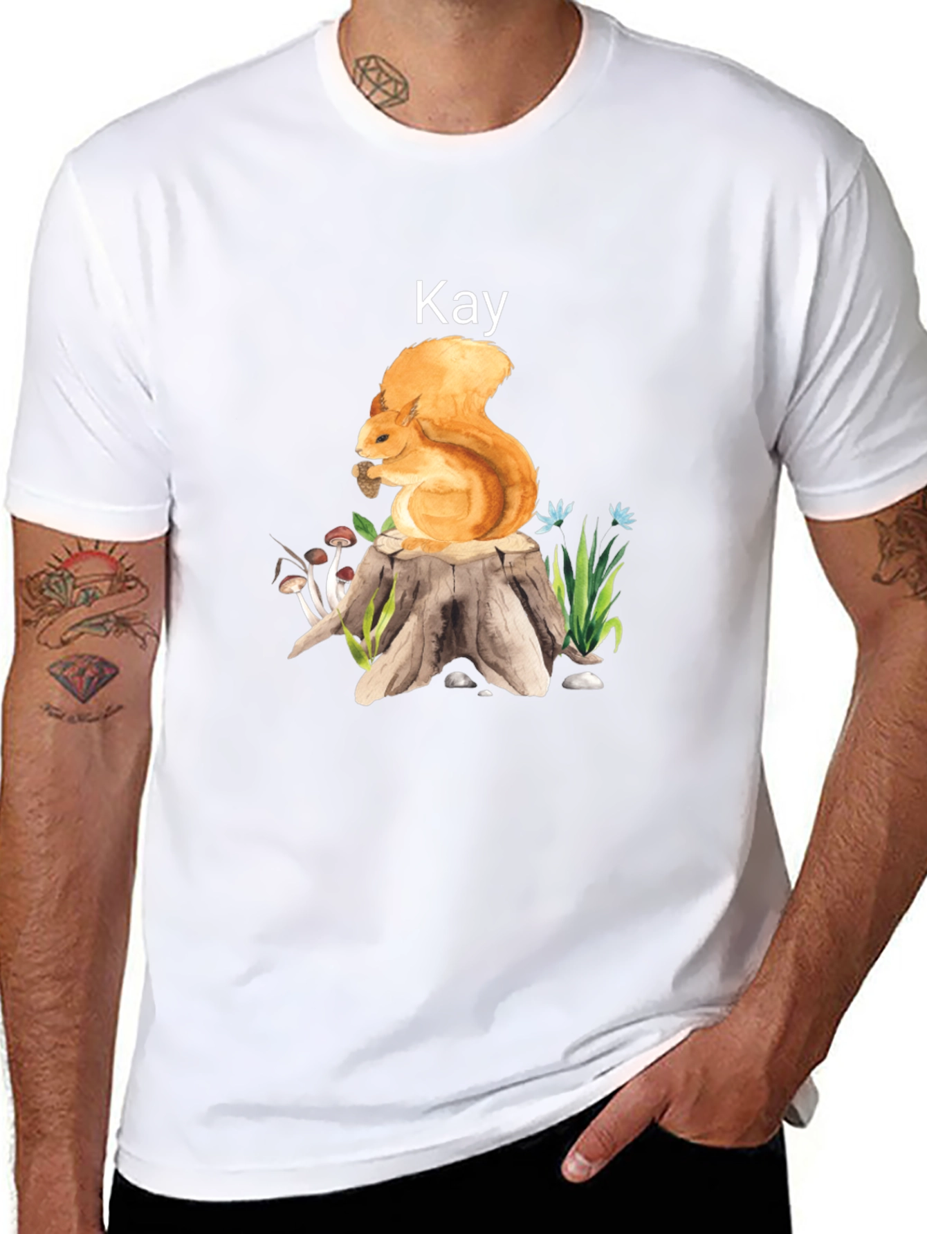 Squirrel on Stump T-Shirt - Kay