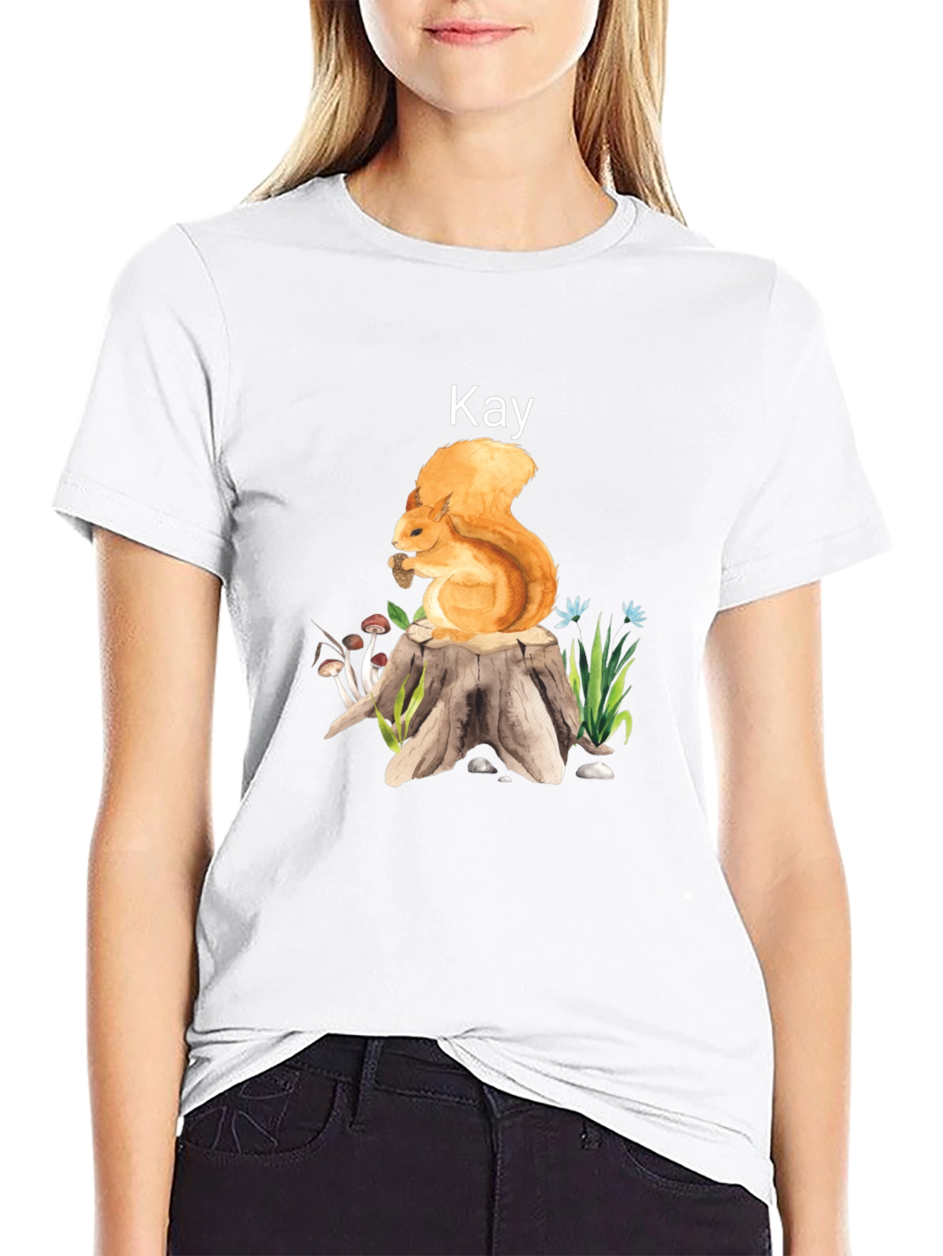 Squirrel on Stump T-Shirt - Kay