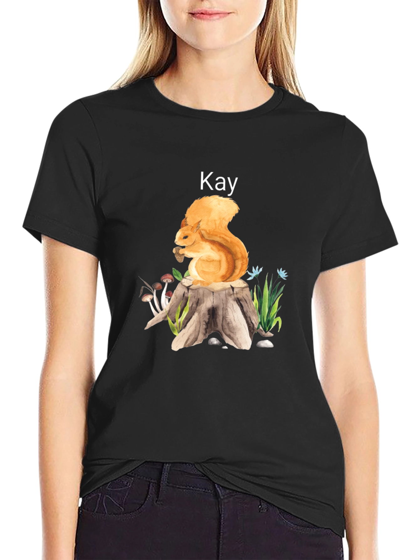 Squirrel on Stump T-Shirt - Kay
