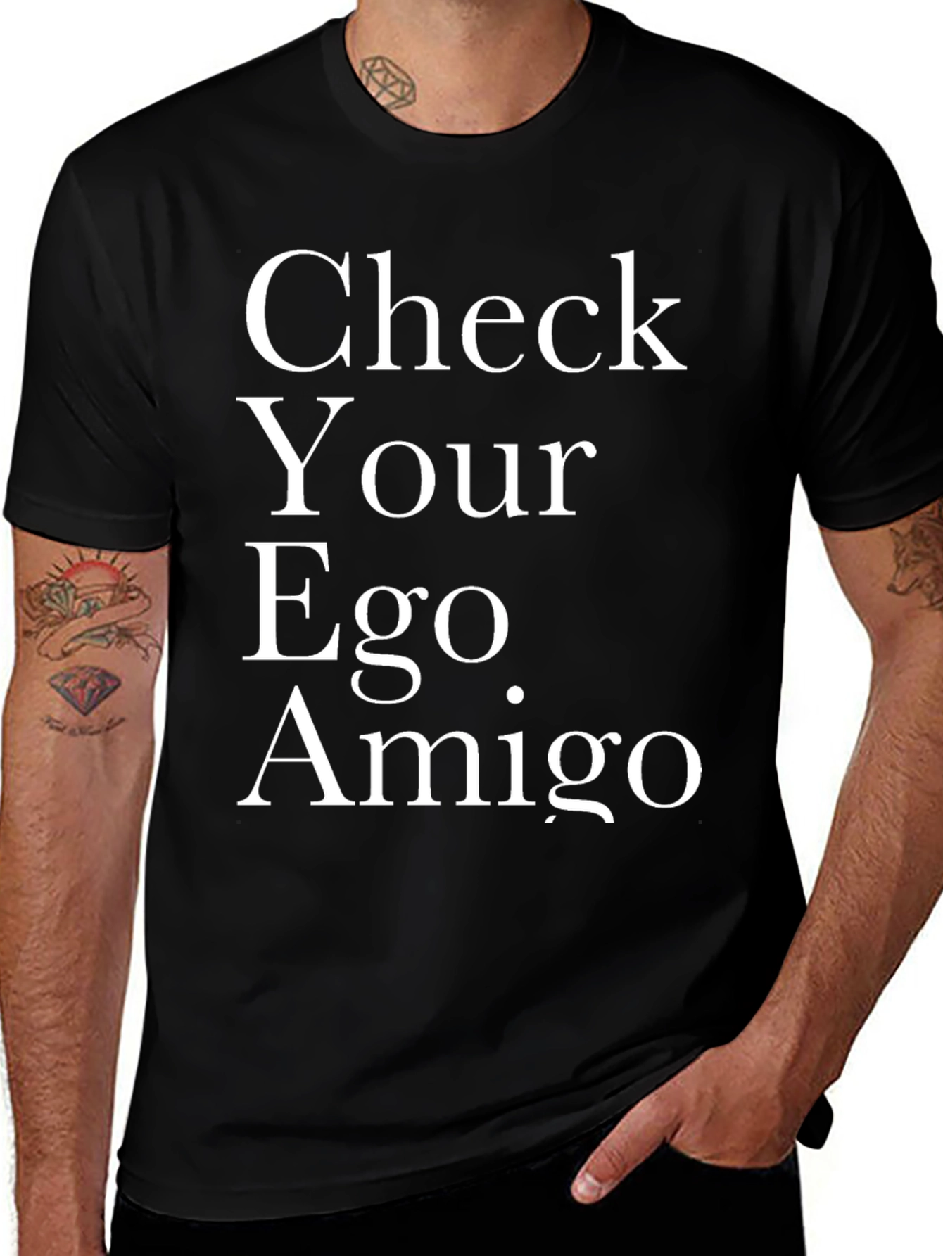 Check Your Ego Amigo - Novelty T-Shirt