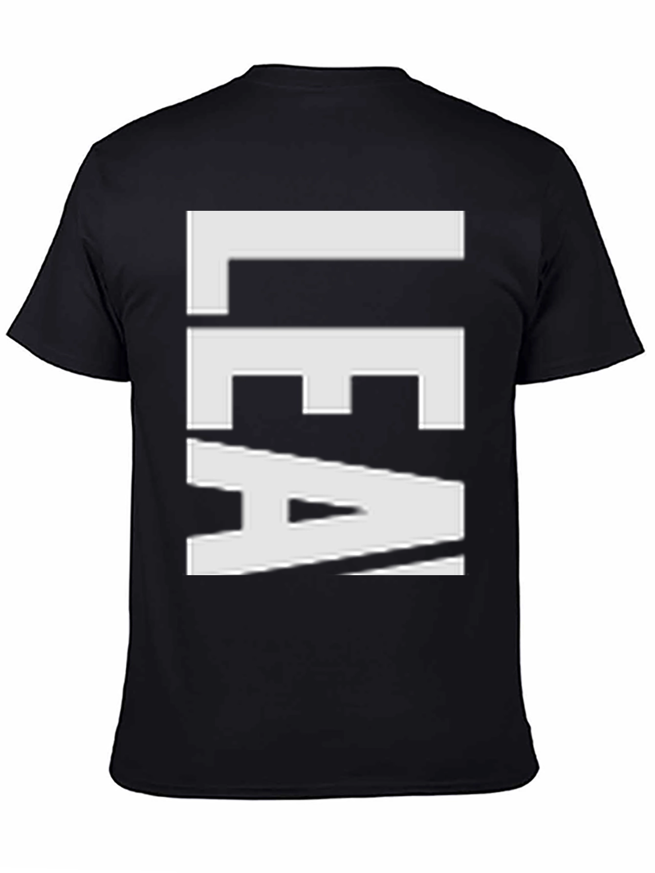 Bold Graphic Tee - LEA White Text on Black