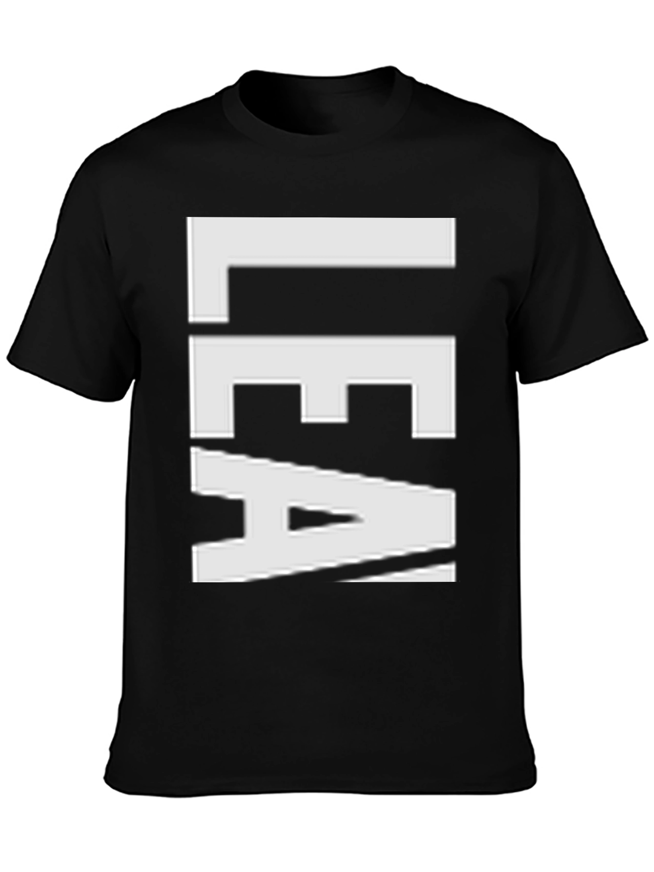 Bold Graphic Tee - LEA White Text on Black