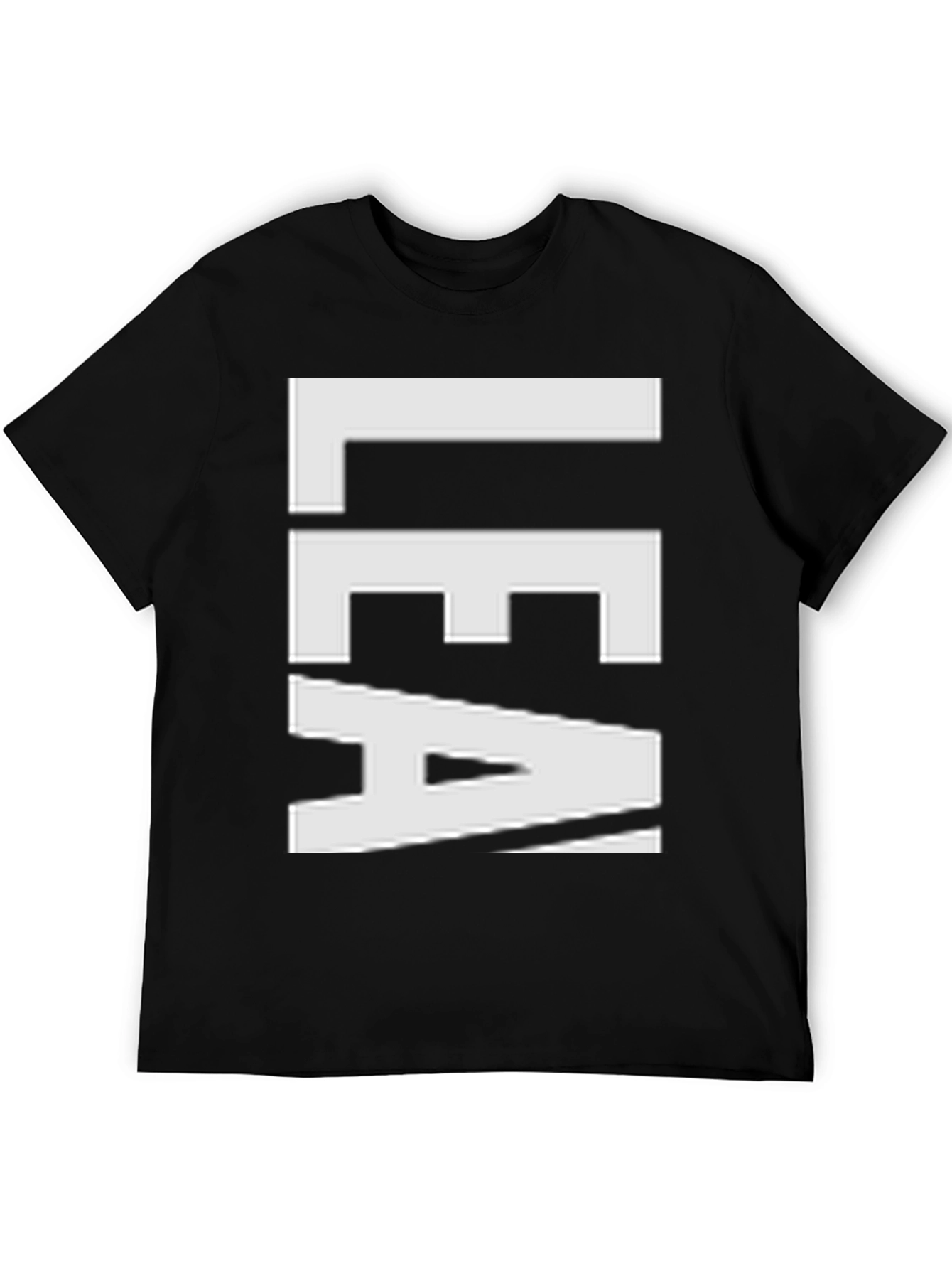 Bold Graphic Tee - LEA White Text on Black