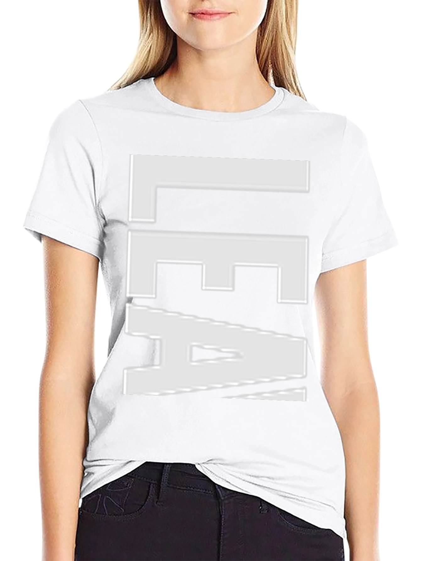 Bold Graphic Tee - LEA White Text on Black